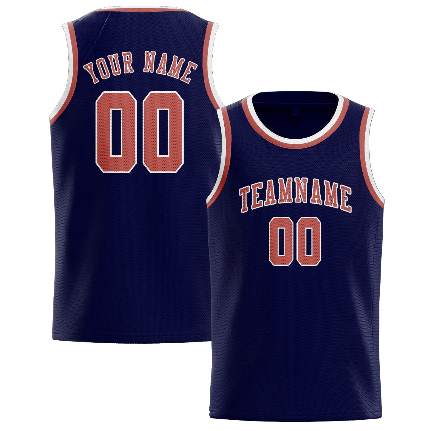 Custom Navy Copper Rose Basketball Jersey