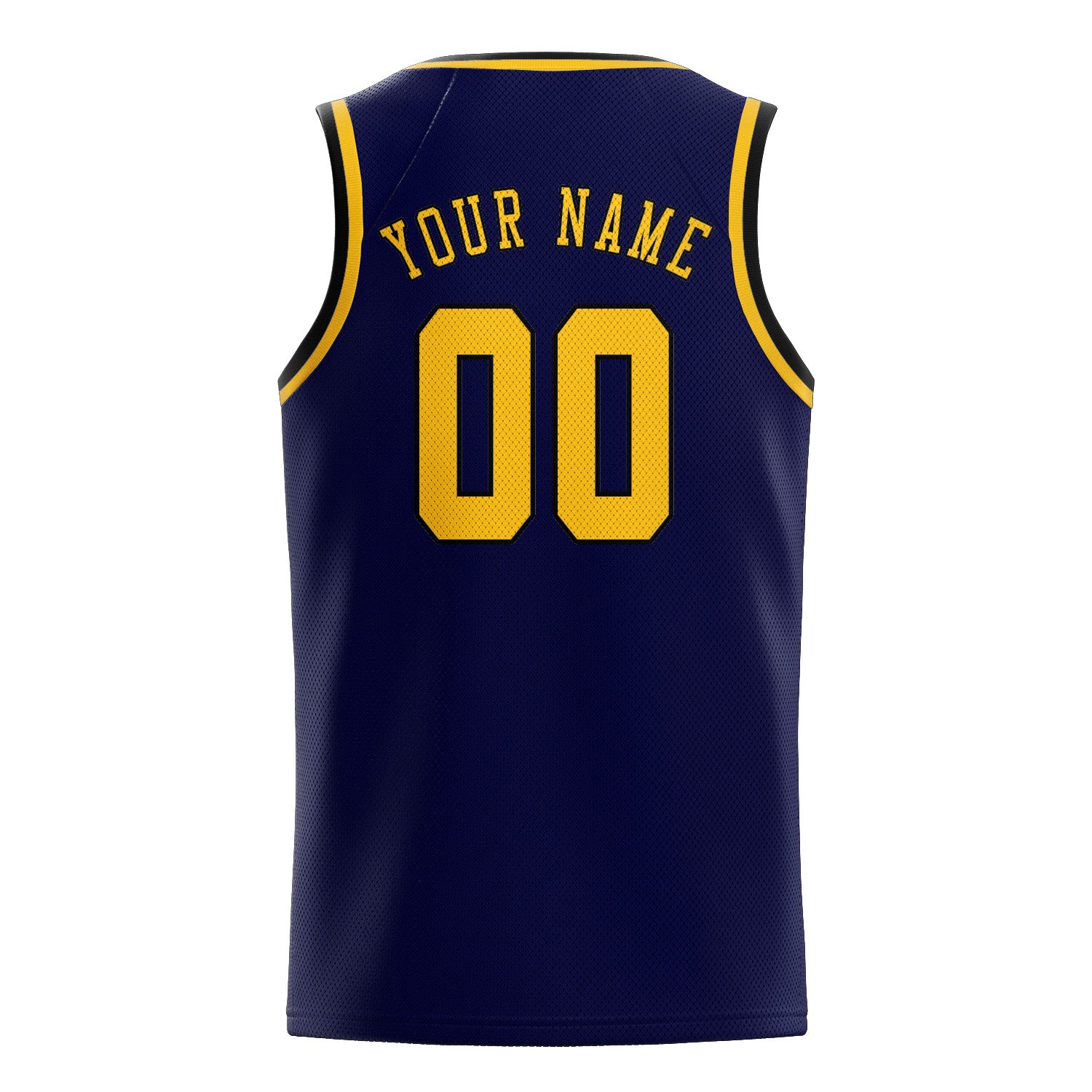 Custom Navy Gold Basketball Jersey