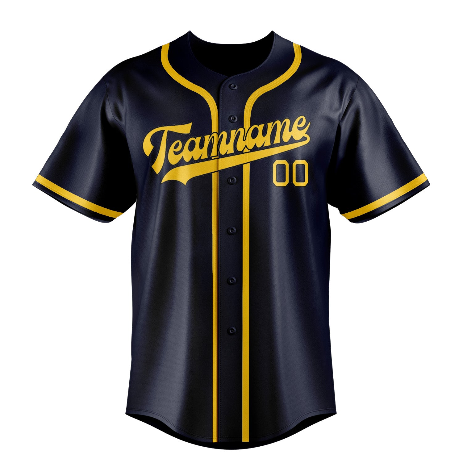 Custom Navy Gold Baseball Jersey