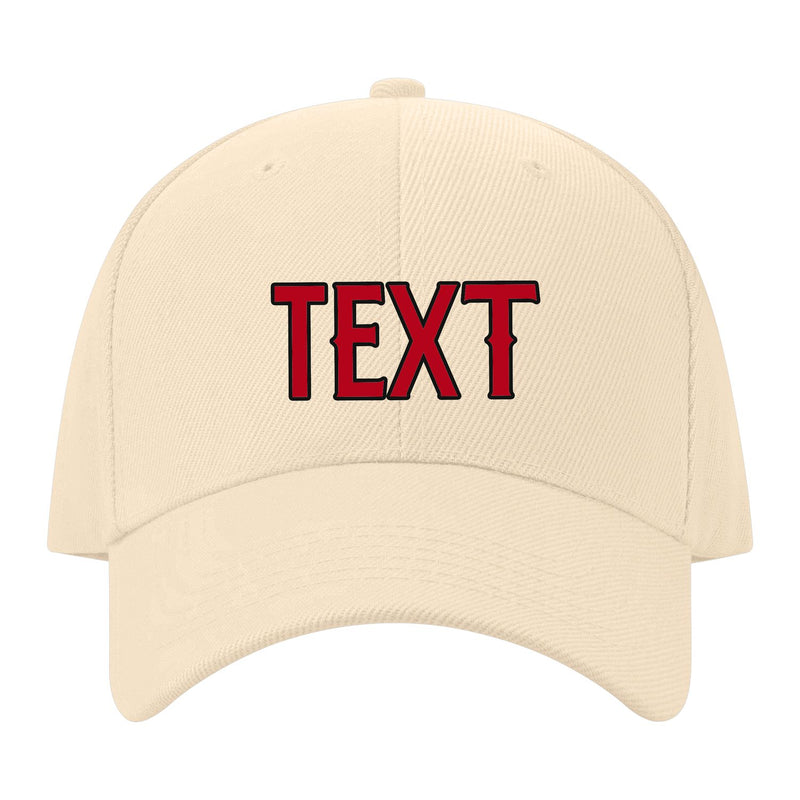 Custom Pale Peach Crimson Red Hat 11B21714