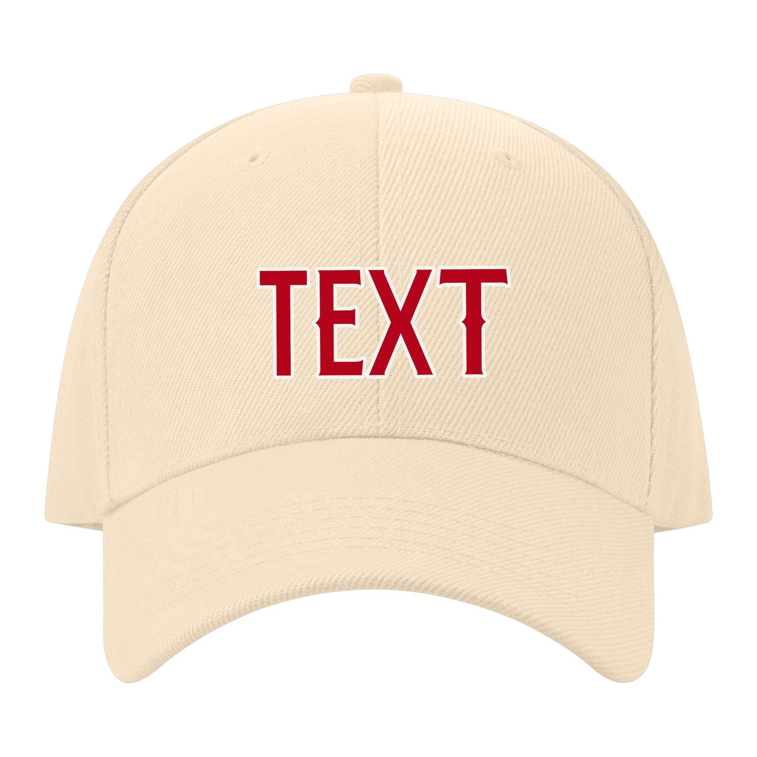Custom Pale Peach Crimson Red Hat 11B21814