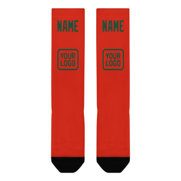 Custom Orange Red Green Knee-High Sock