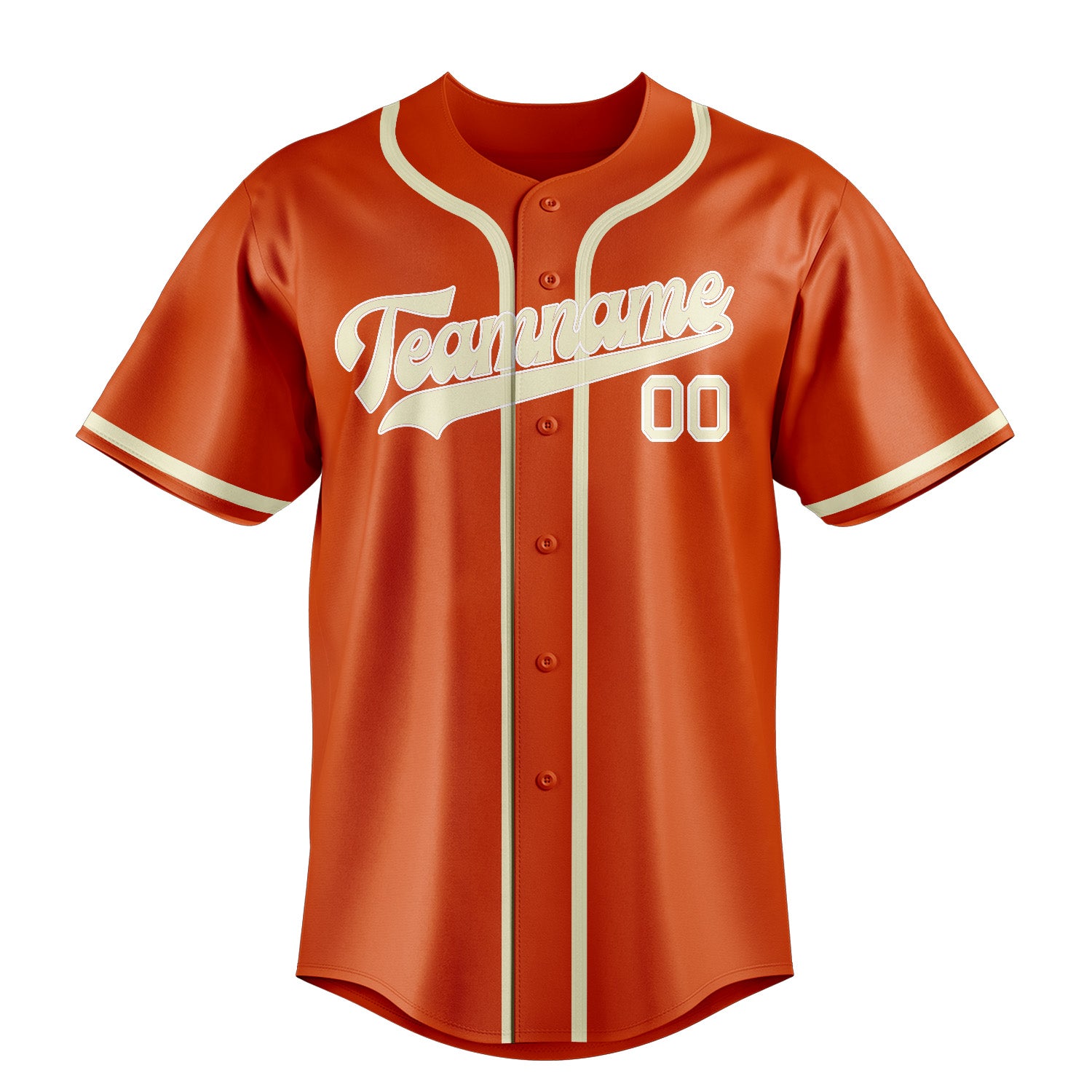 Custom Orange Red Cream Baseball Jersey