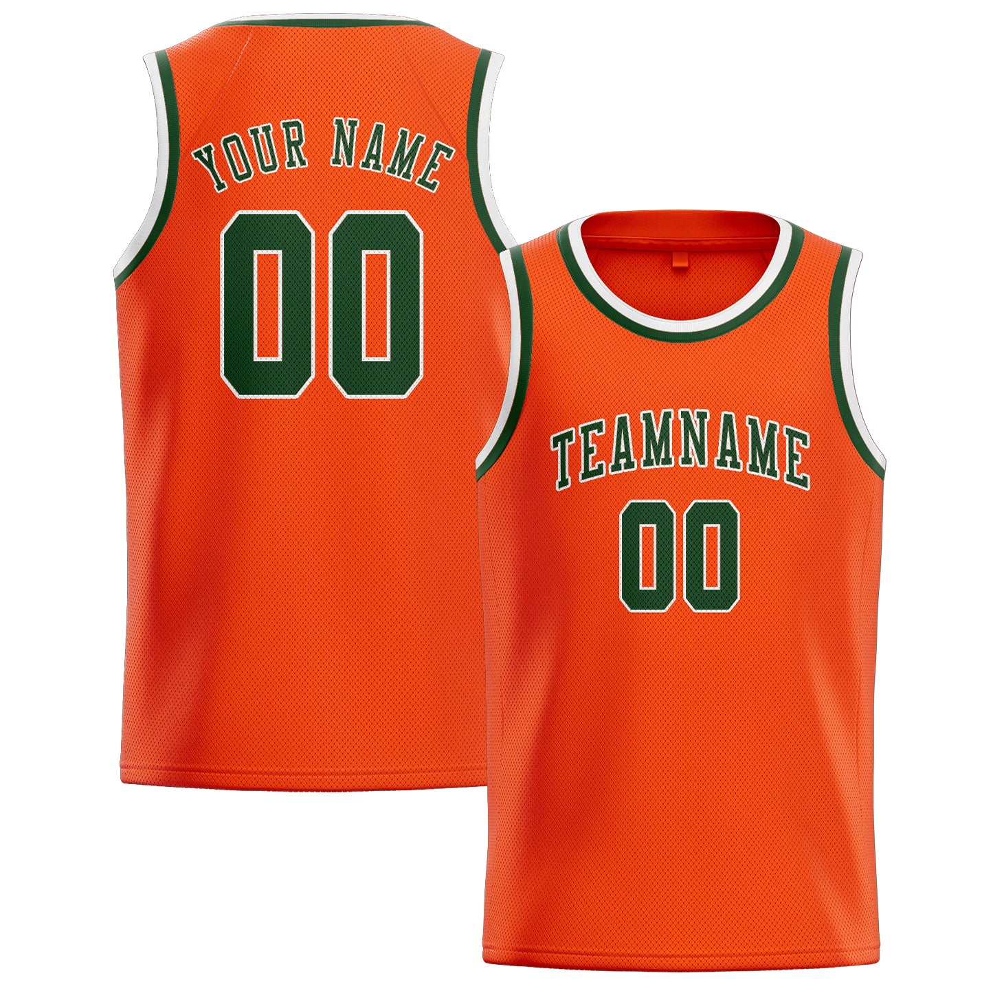 Custom Orange Red Dark Green Basketball Jersey