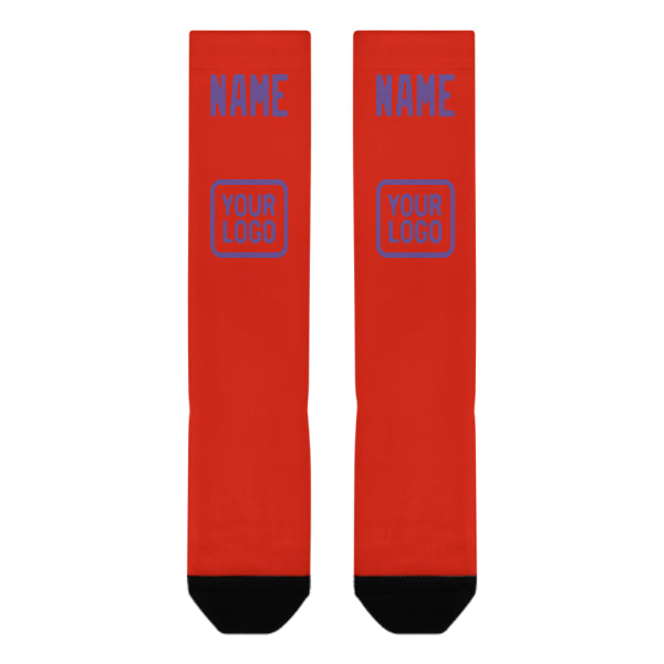 Custom Orange Red Light Purple Knee-High Sock