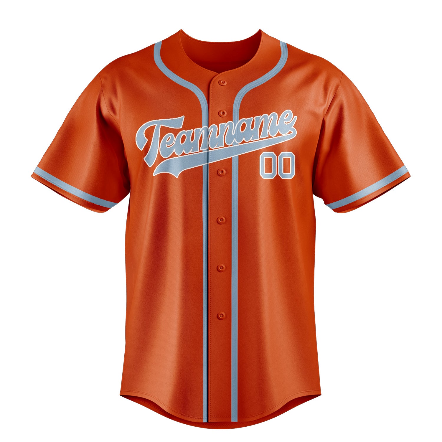 Custom Orange Red Light Blue Baseball Jersey