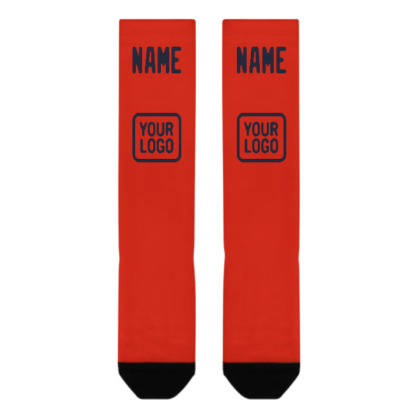 Custom Orange Red Navy Knee-High Sock