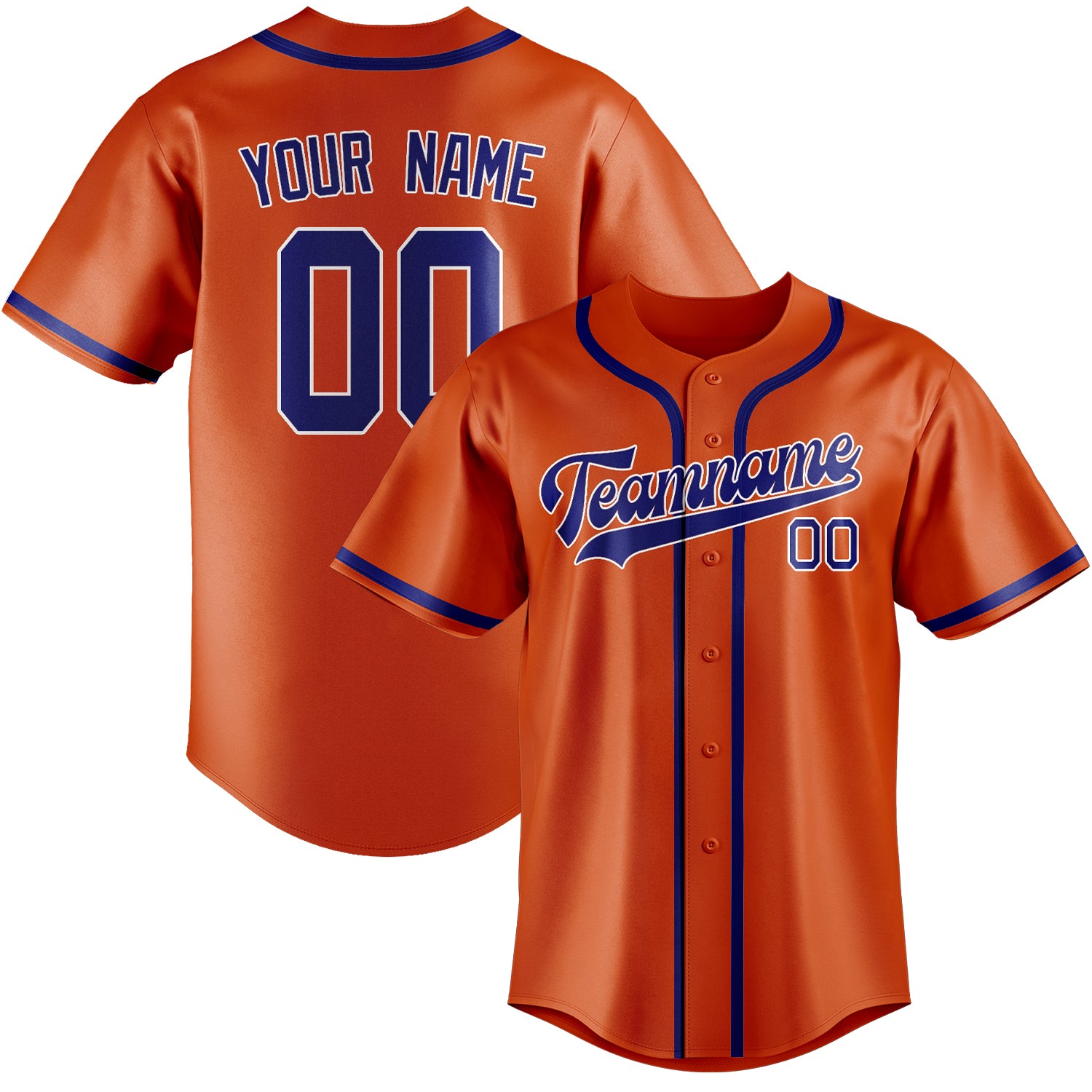 Custom Orange Red Sky Blue Baseball Jersey