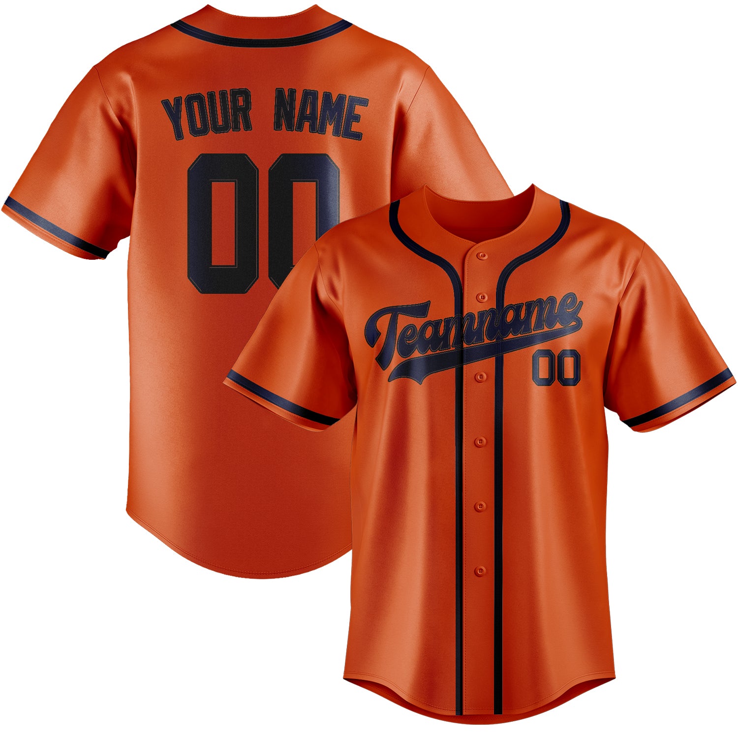 Custom Orange Red Blue Baseball Jersey