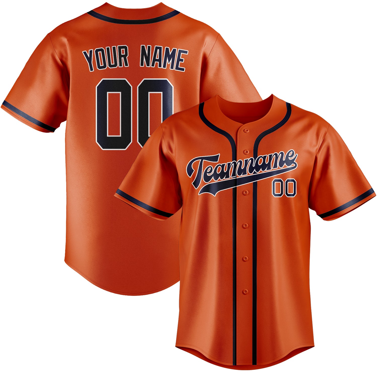 Custom Orange Red Blue Baseball Jersey