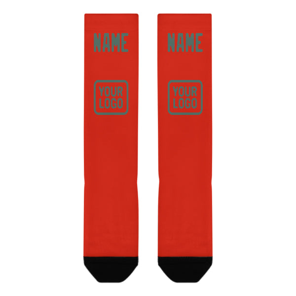 Custom Orange Red Blue Green Knee-High Sock