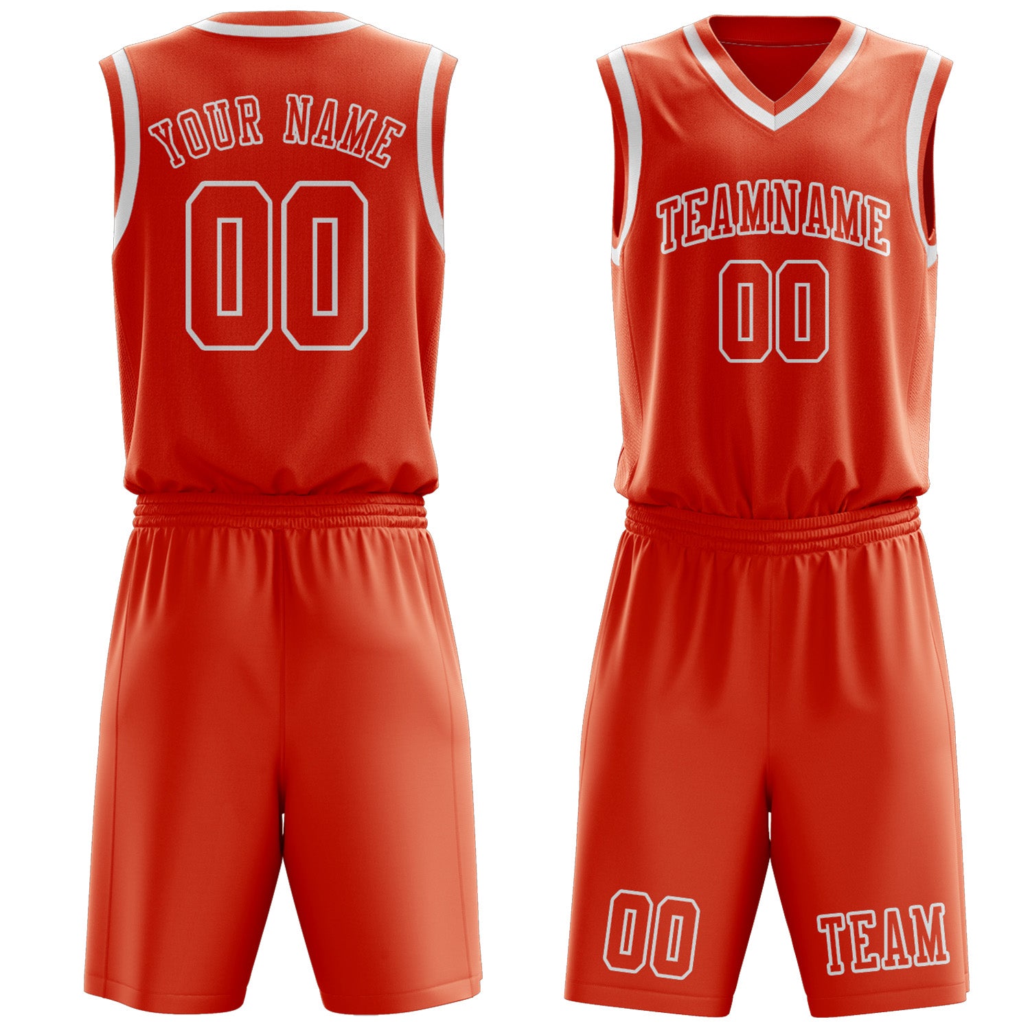 Custom Orange Red Orange Red Basketball Set