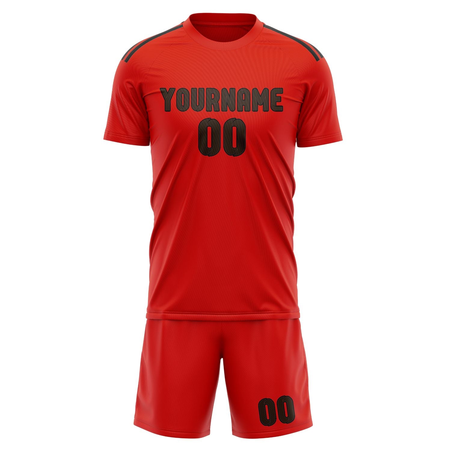 Custom Orange Red Brown Soccer Set