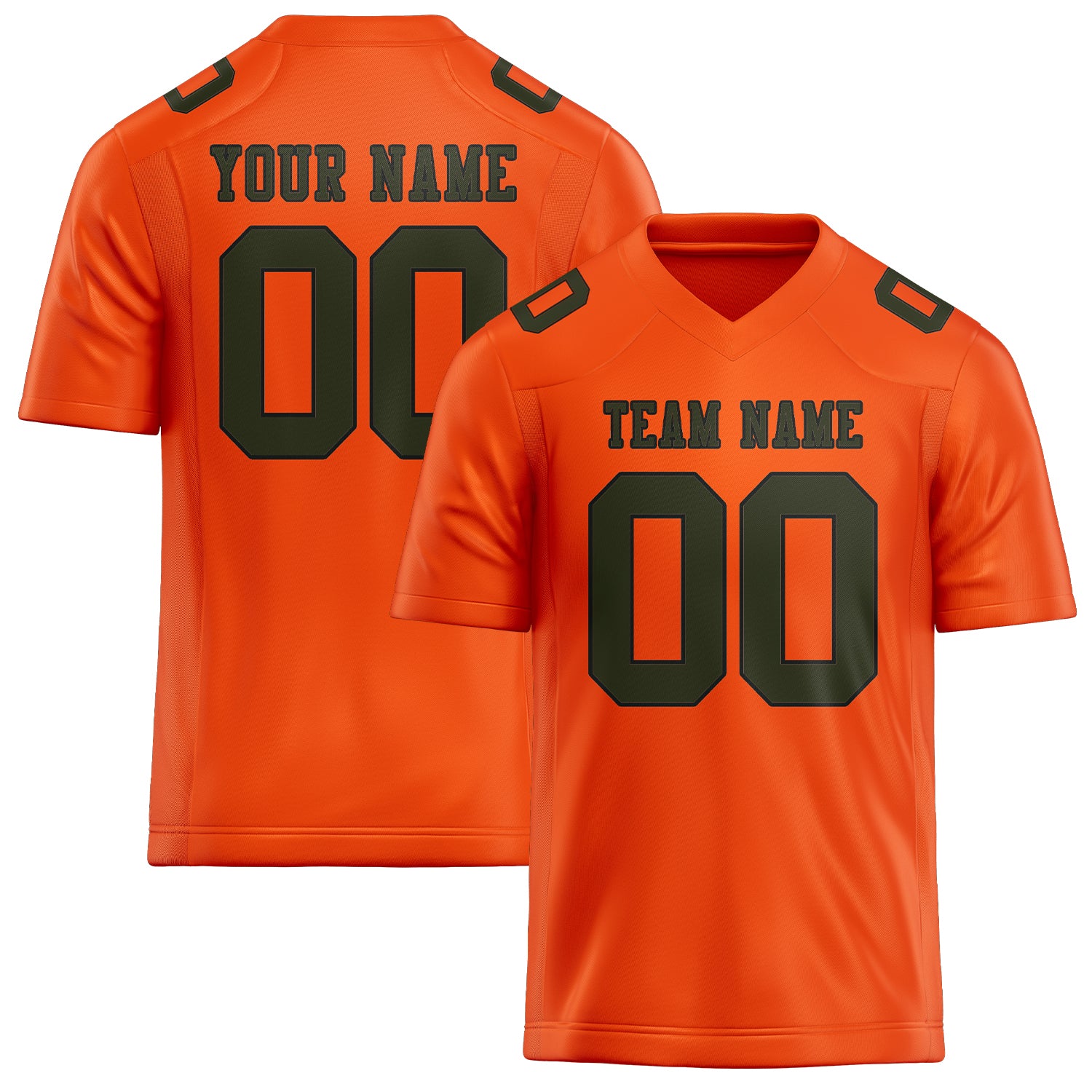 Custom Orange Red Olive Football Jersey