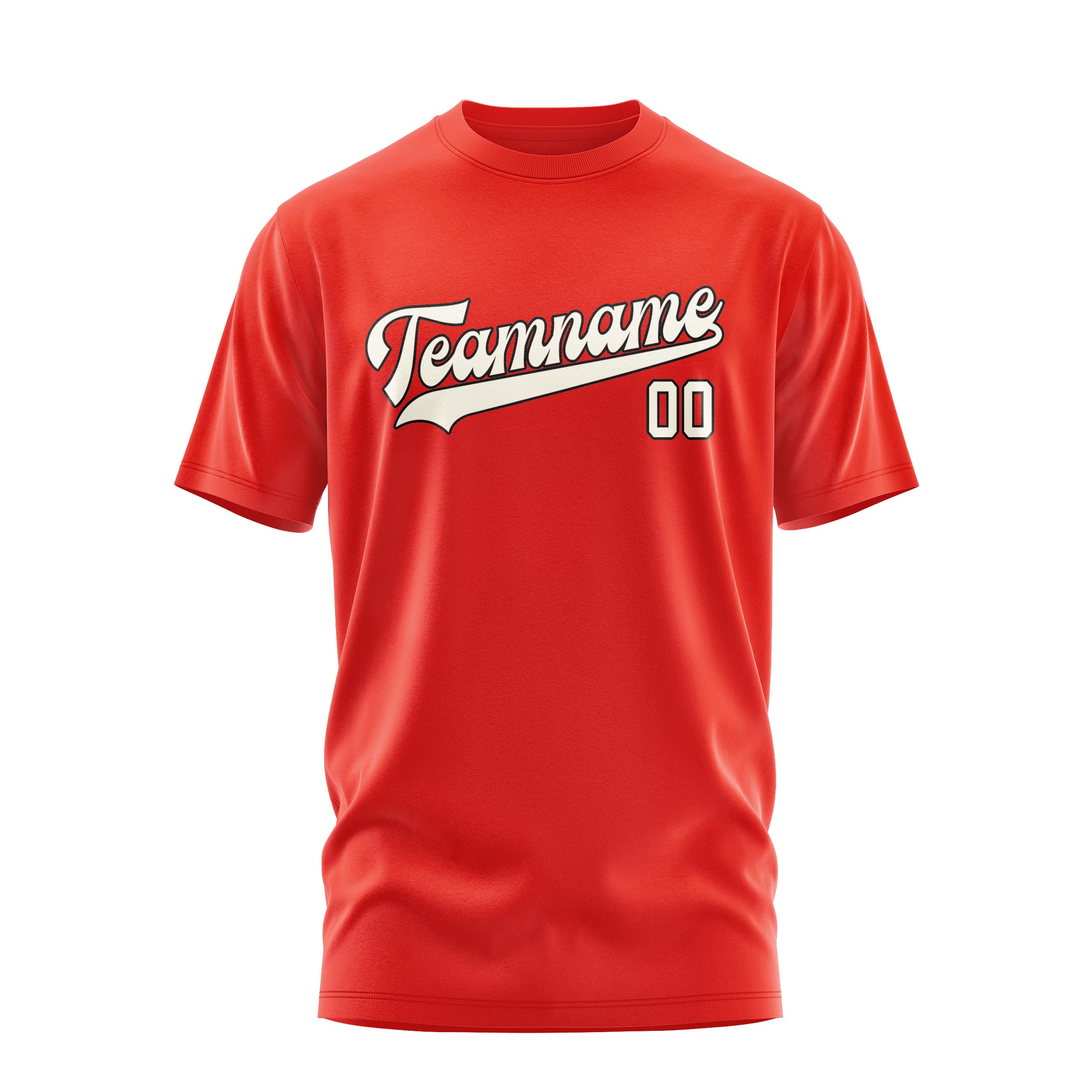Custom Orange Red Cream T-Shirt