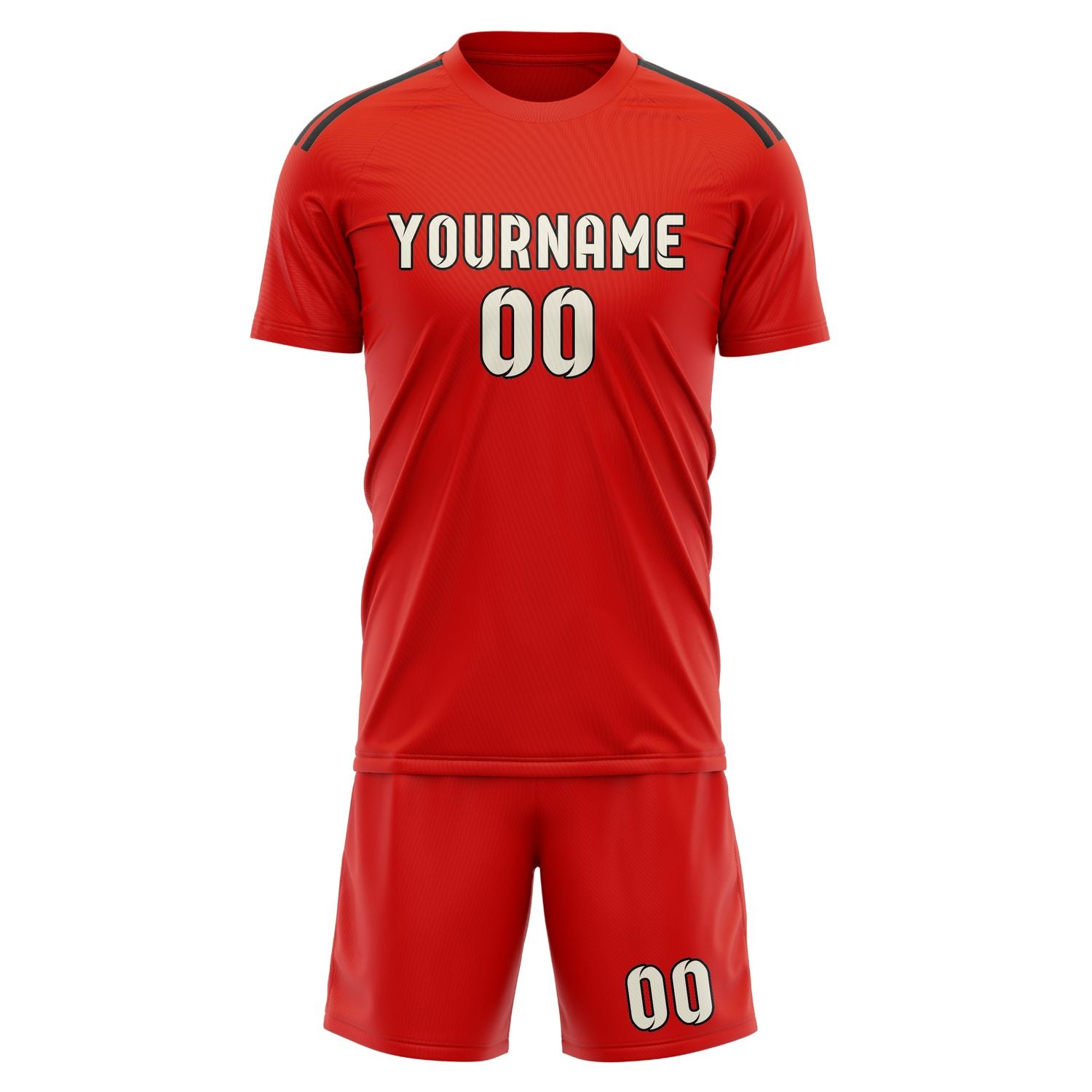 Custom Orange Red Cream Soccer Set