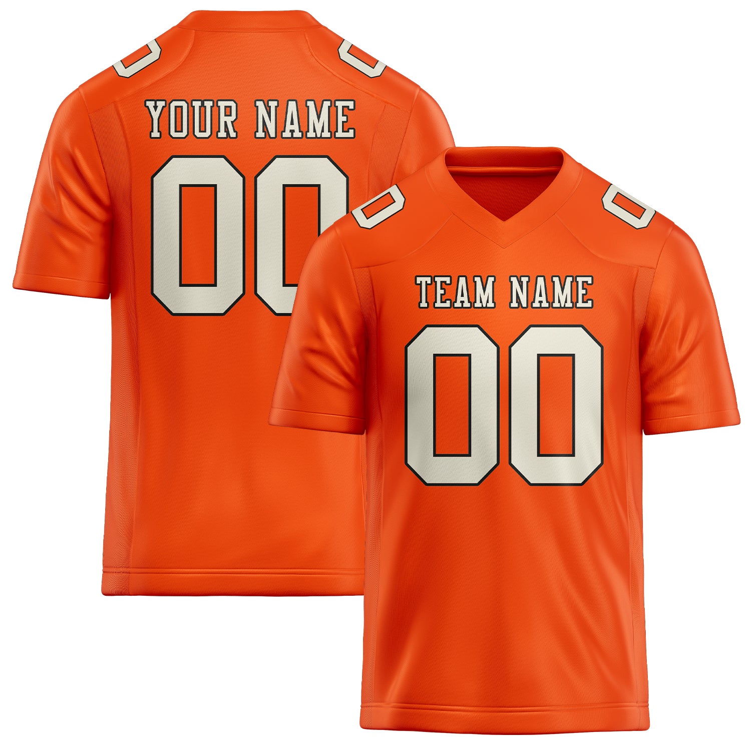 Custom Orange Red Cream Football Jersey