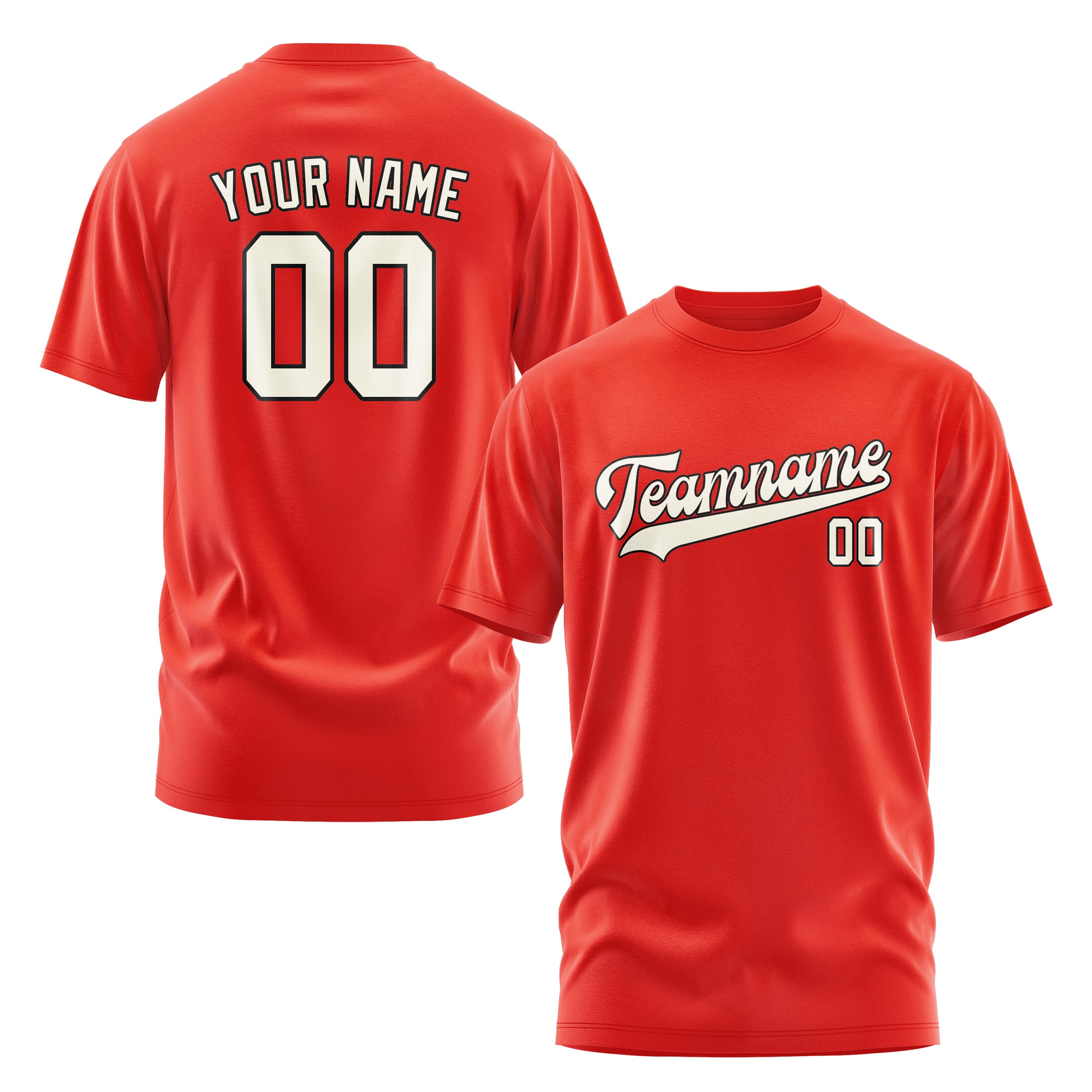 Custom Orange Red Cream T-Shirt