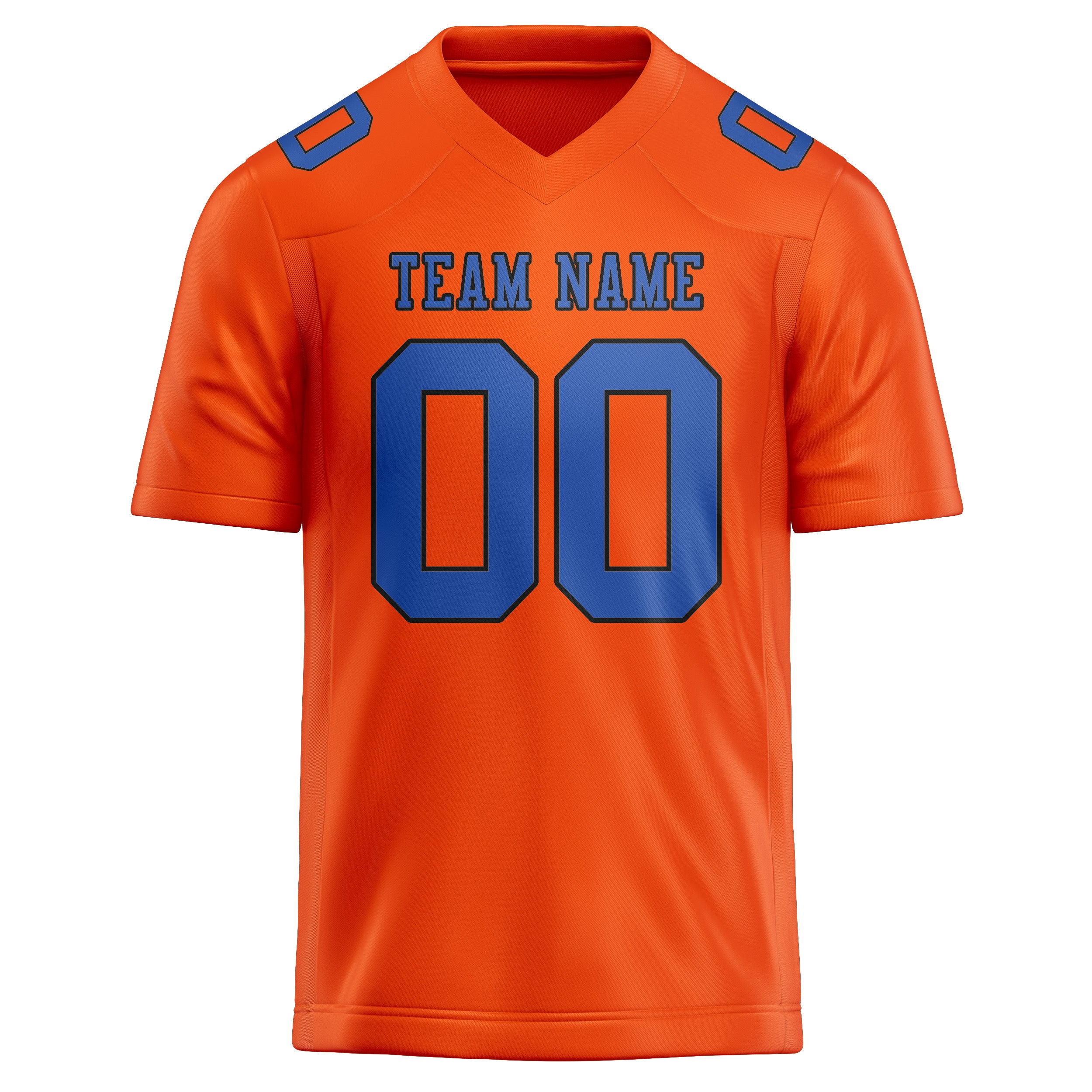 Custom Orange Red Sky Blue Football Jersey