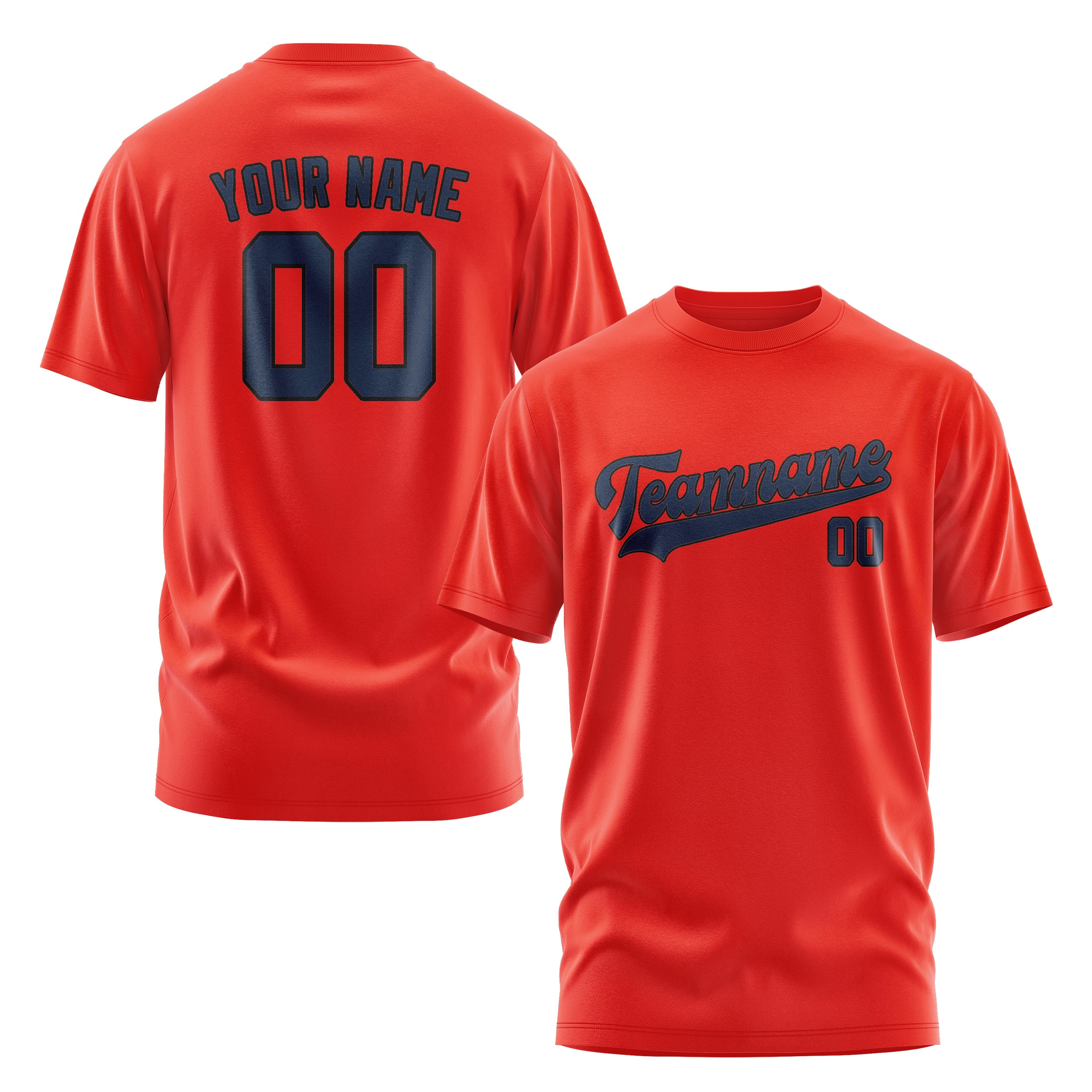 Custom Orange Red Blue T-Shirt