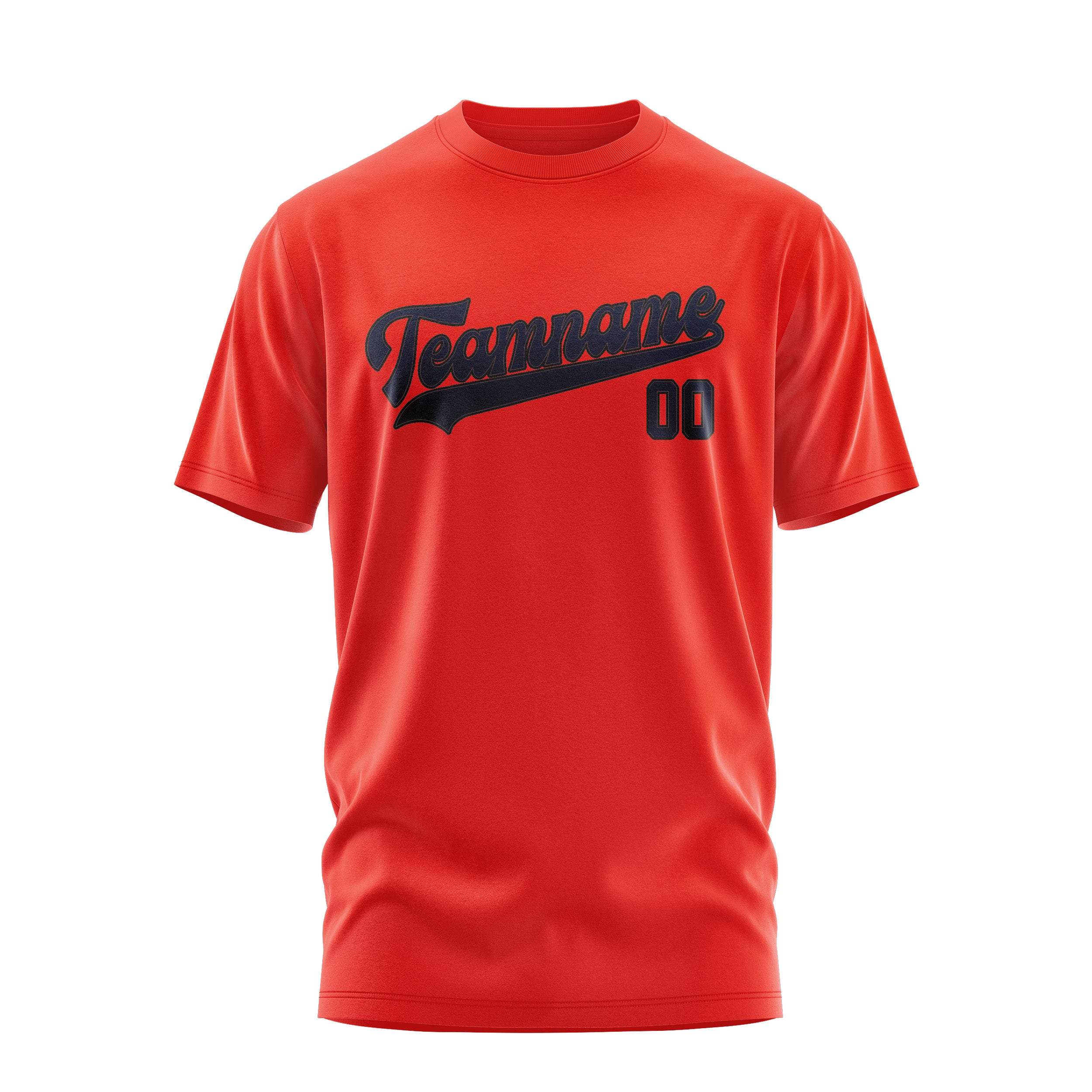 Custom Orange Red Navy T-Shirt