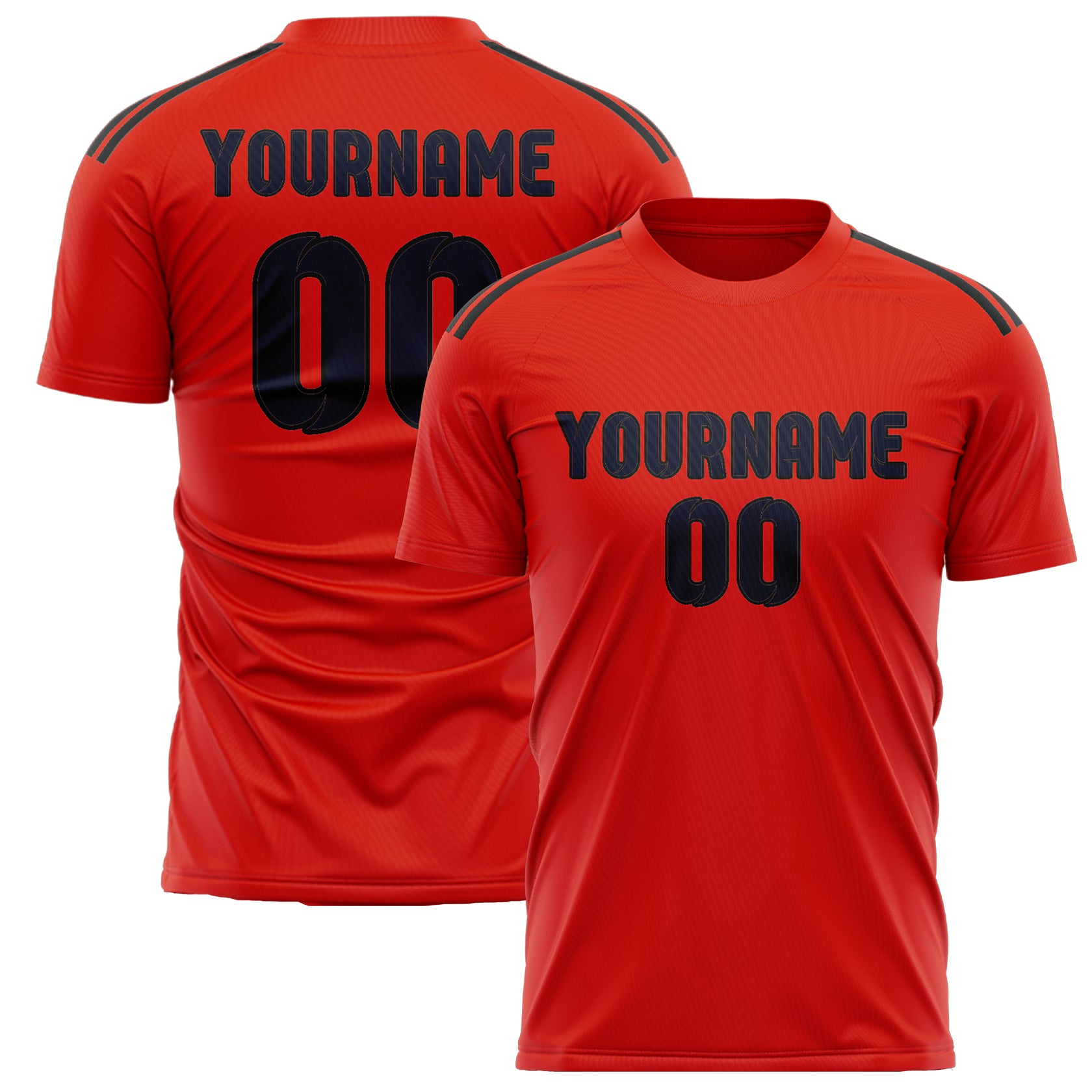 Custom Orange Red Navy Soccer Jersey