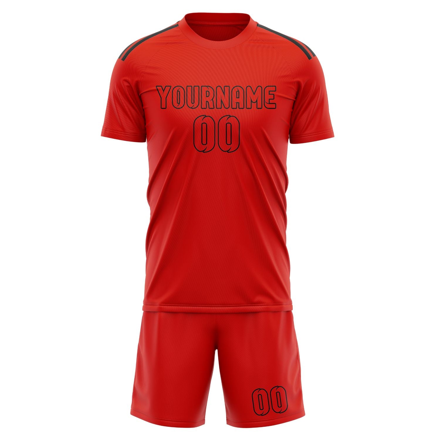 Custom Orange Red Orange Red Soccer Set
