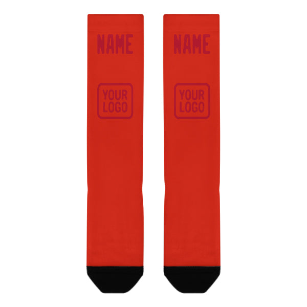 Custom Orange Red Red Knee-High Sock