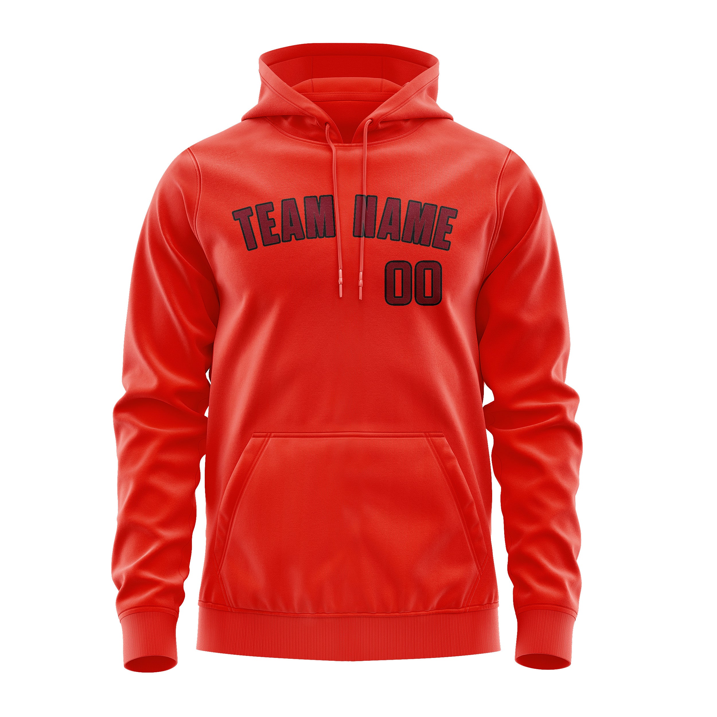 Custom Orange Red Crimson Red Hoodie