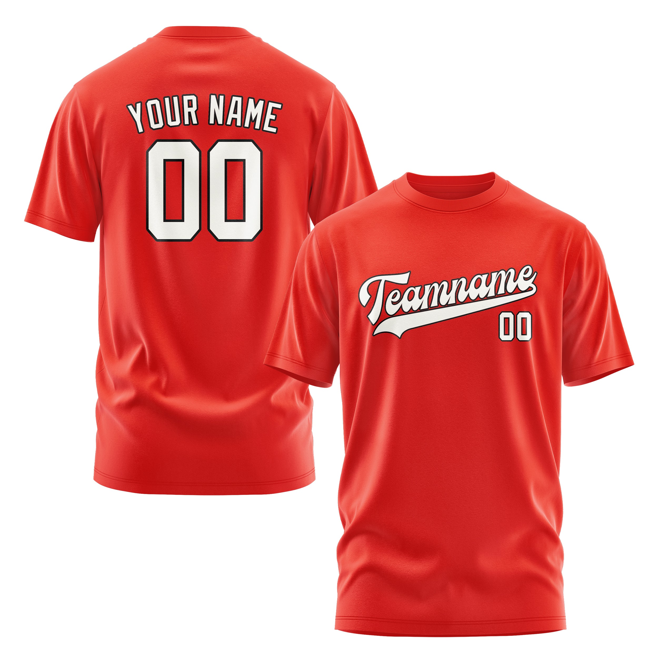 Custom Orange Red White T-Shirt