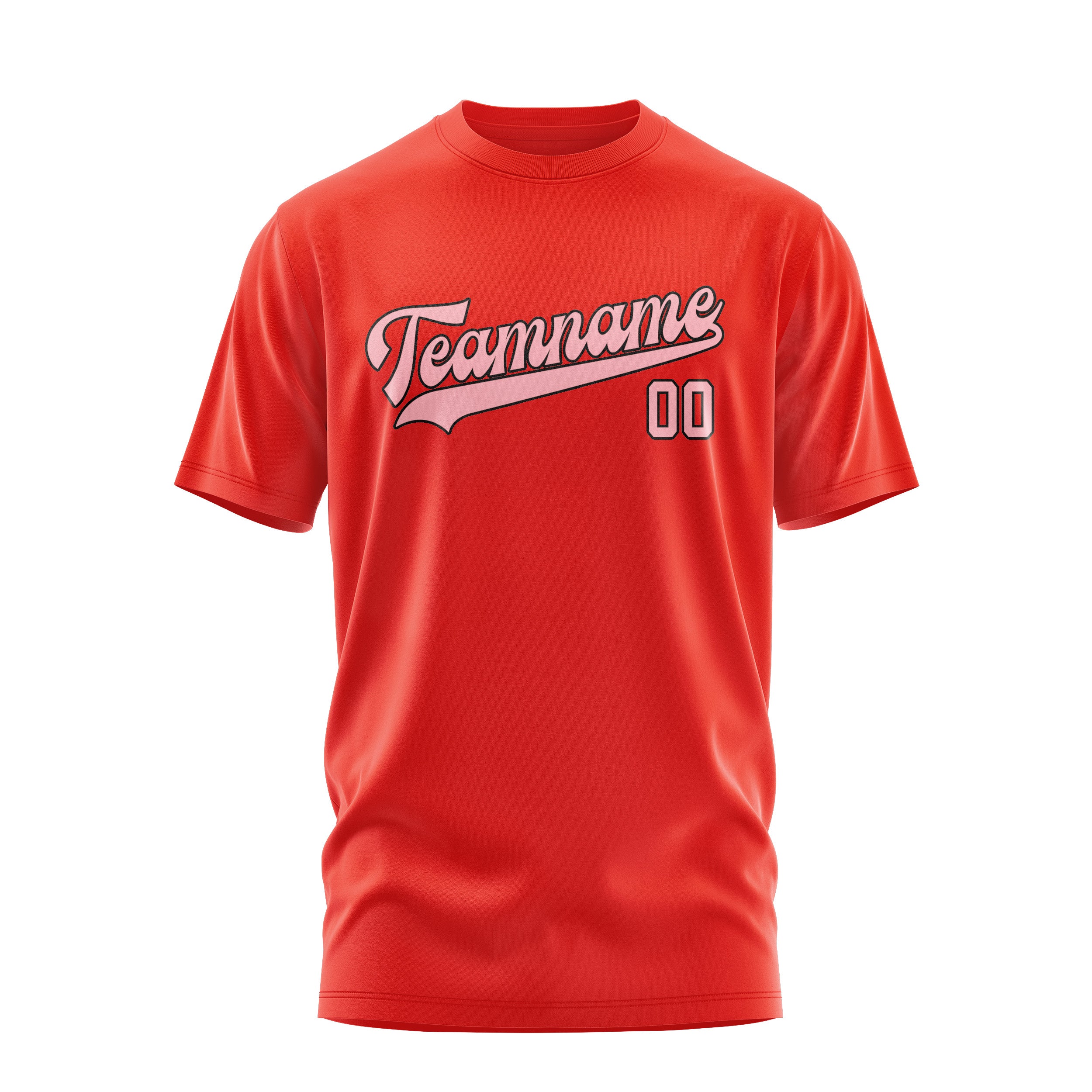 Custom Orange Red Light Pink T-Shirt