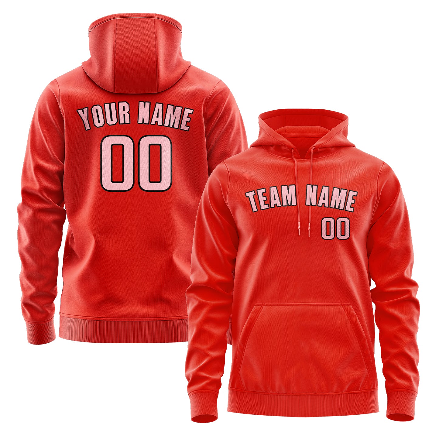 Custom Orange Red Light Pink Hoodie