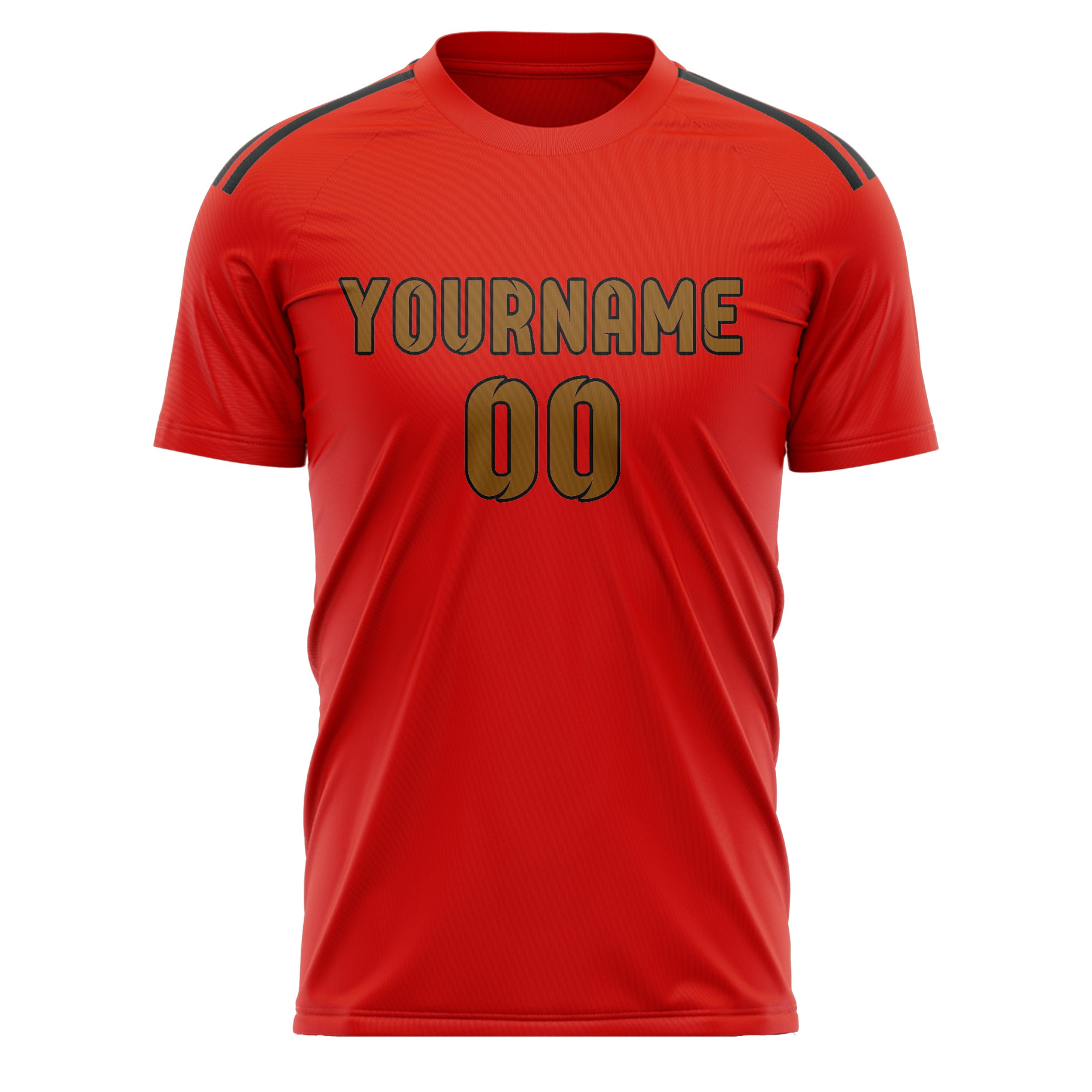 Custom Orange Red Khaki Soccer Jersey