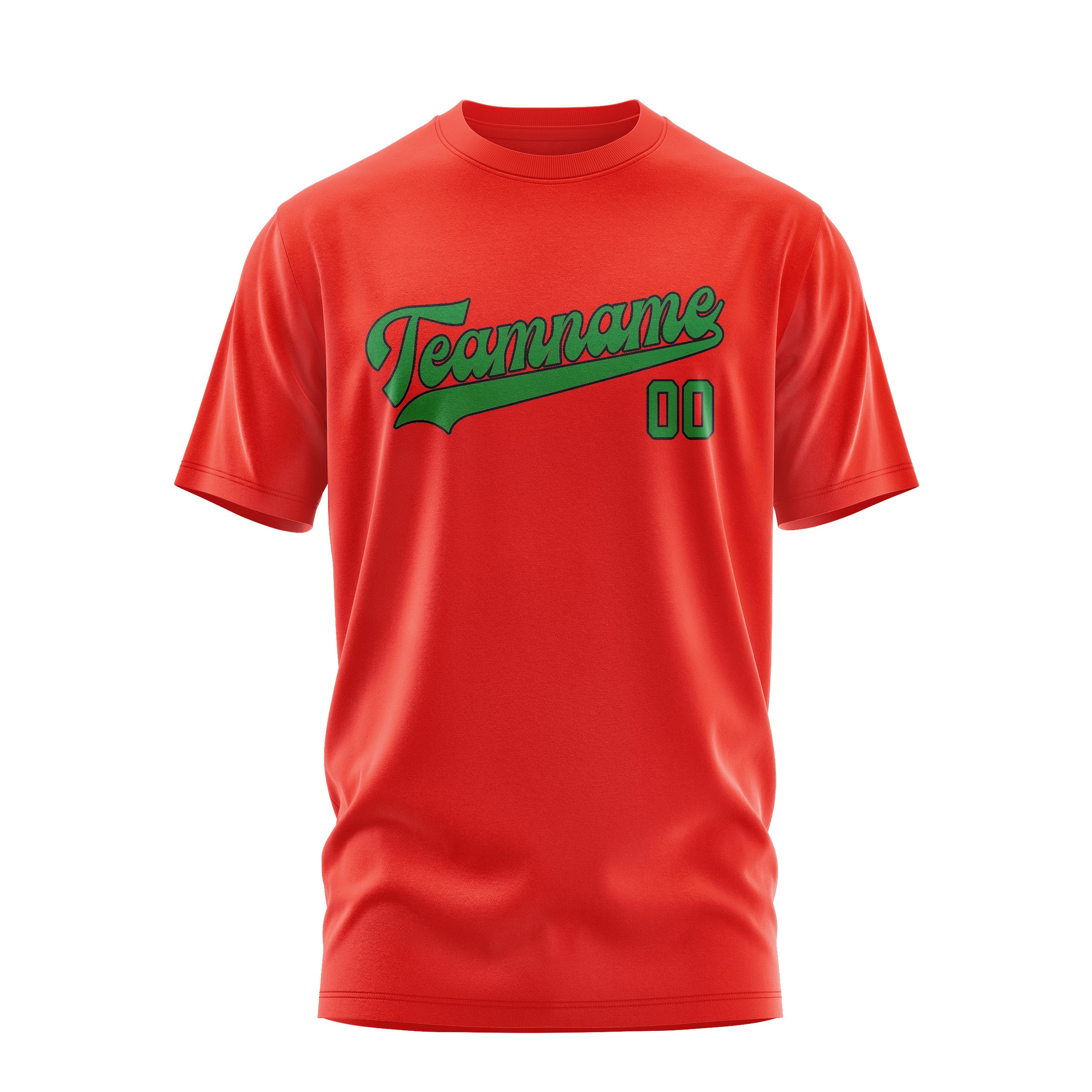 Custom Orange Red Emerald Green T-Shirt