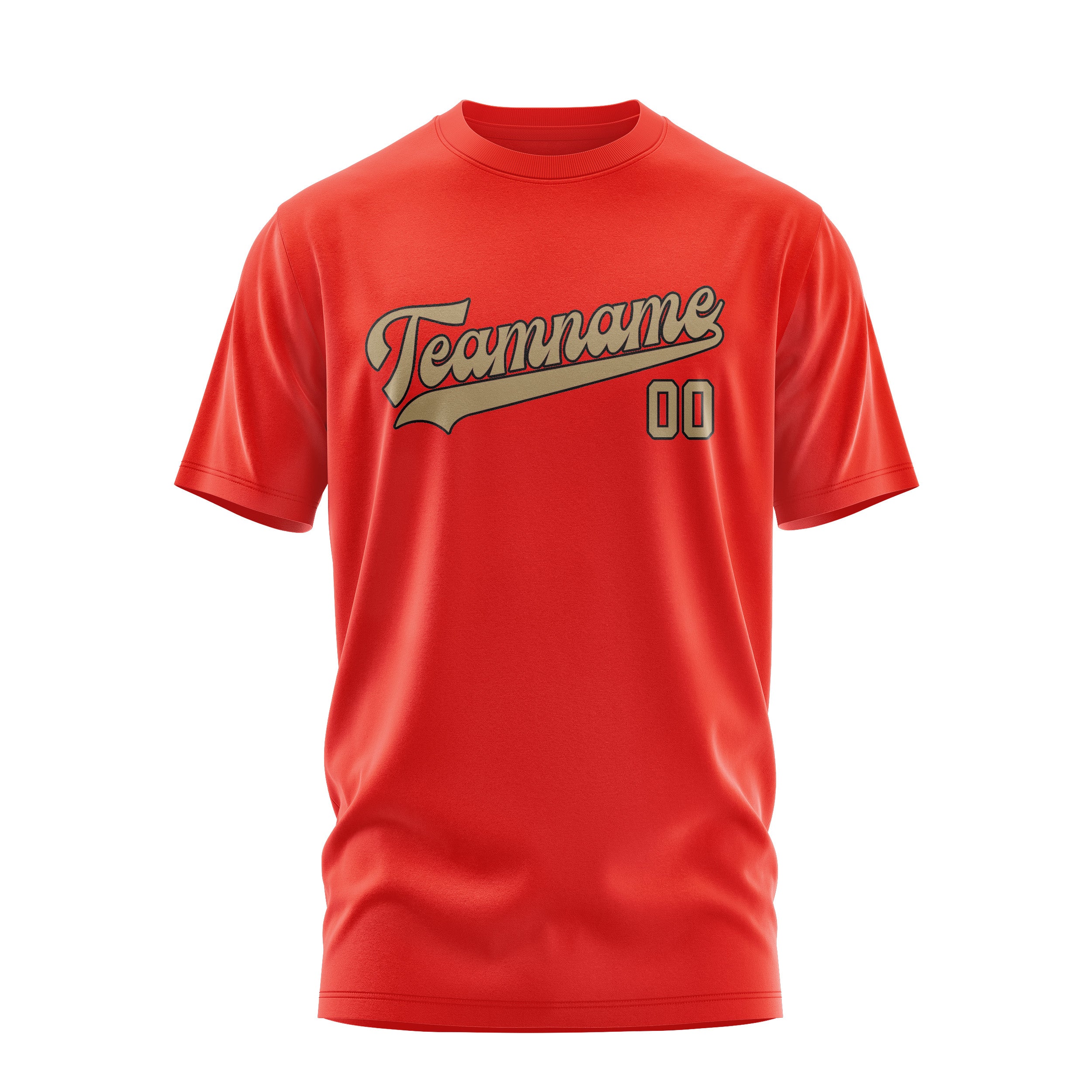 Custom Orange Red Light Khaki T-Shirt
