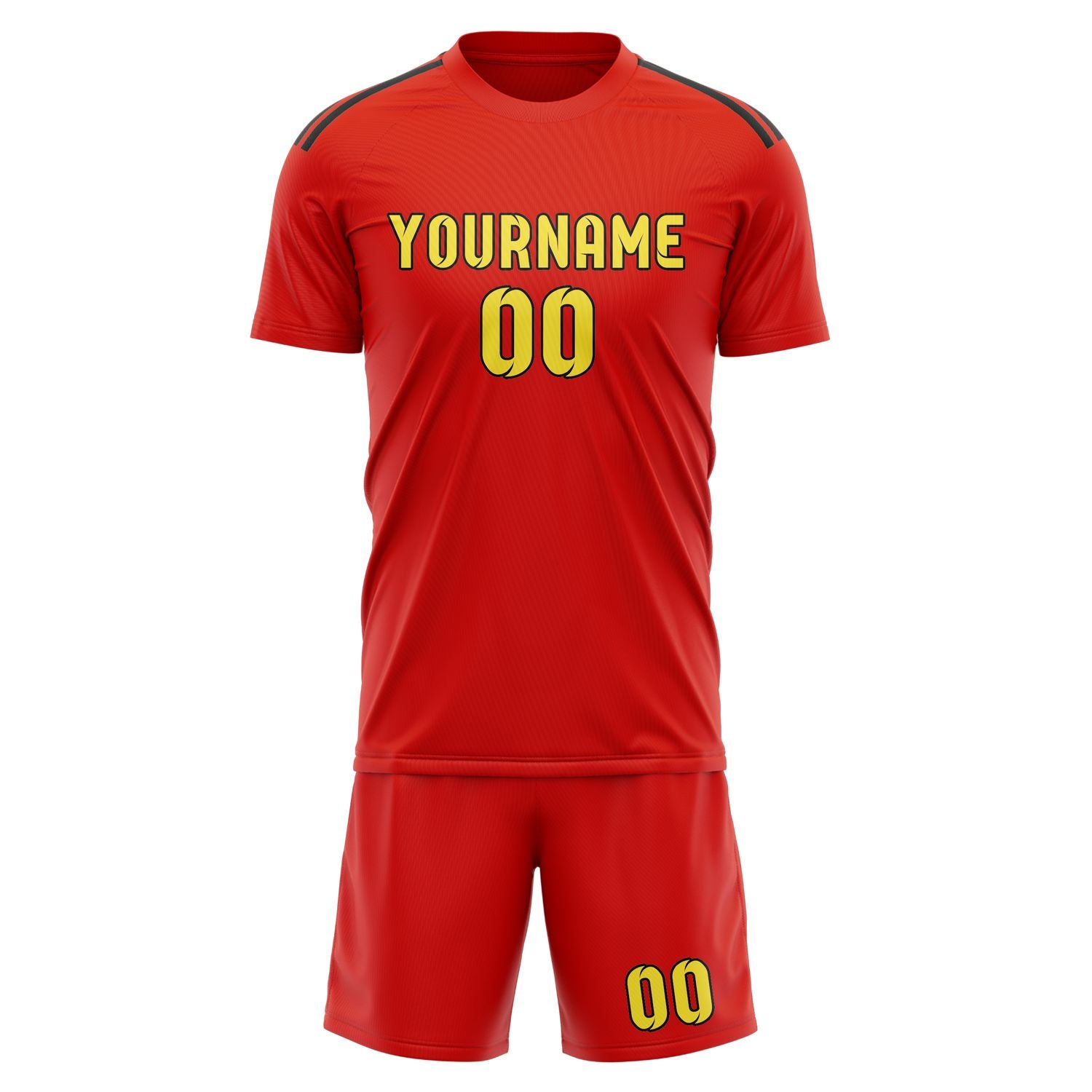 Custom Orange Red Light Yellow Soccer Set