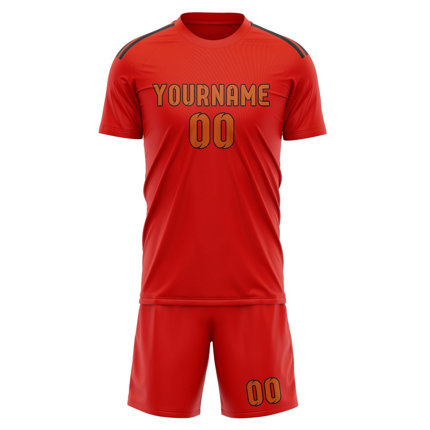 Custom Orange Red Orange Soccer Set