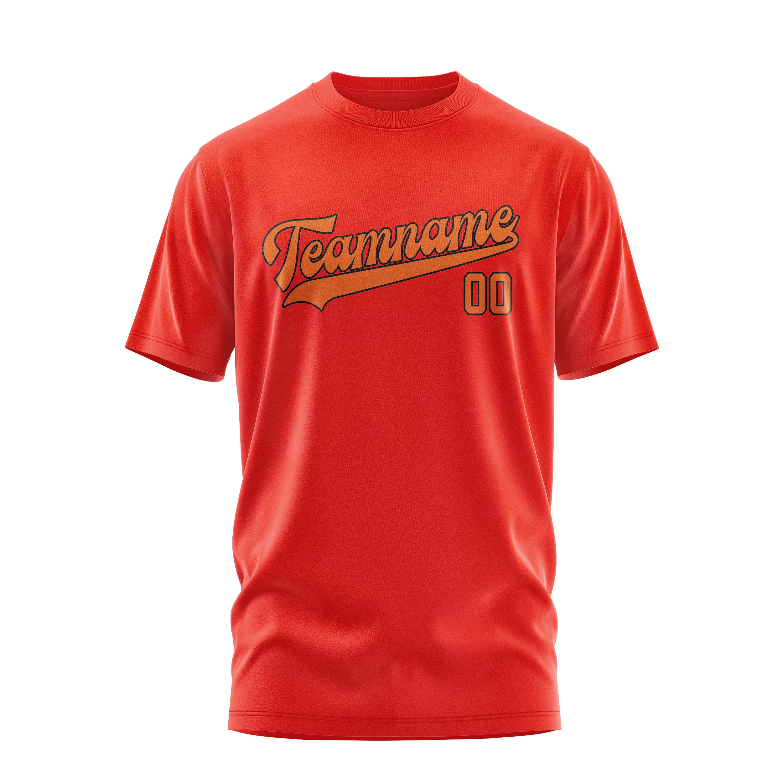Custom Orange Red Orange T-Shirt