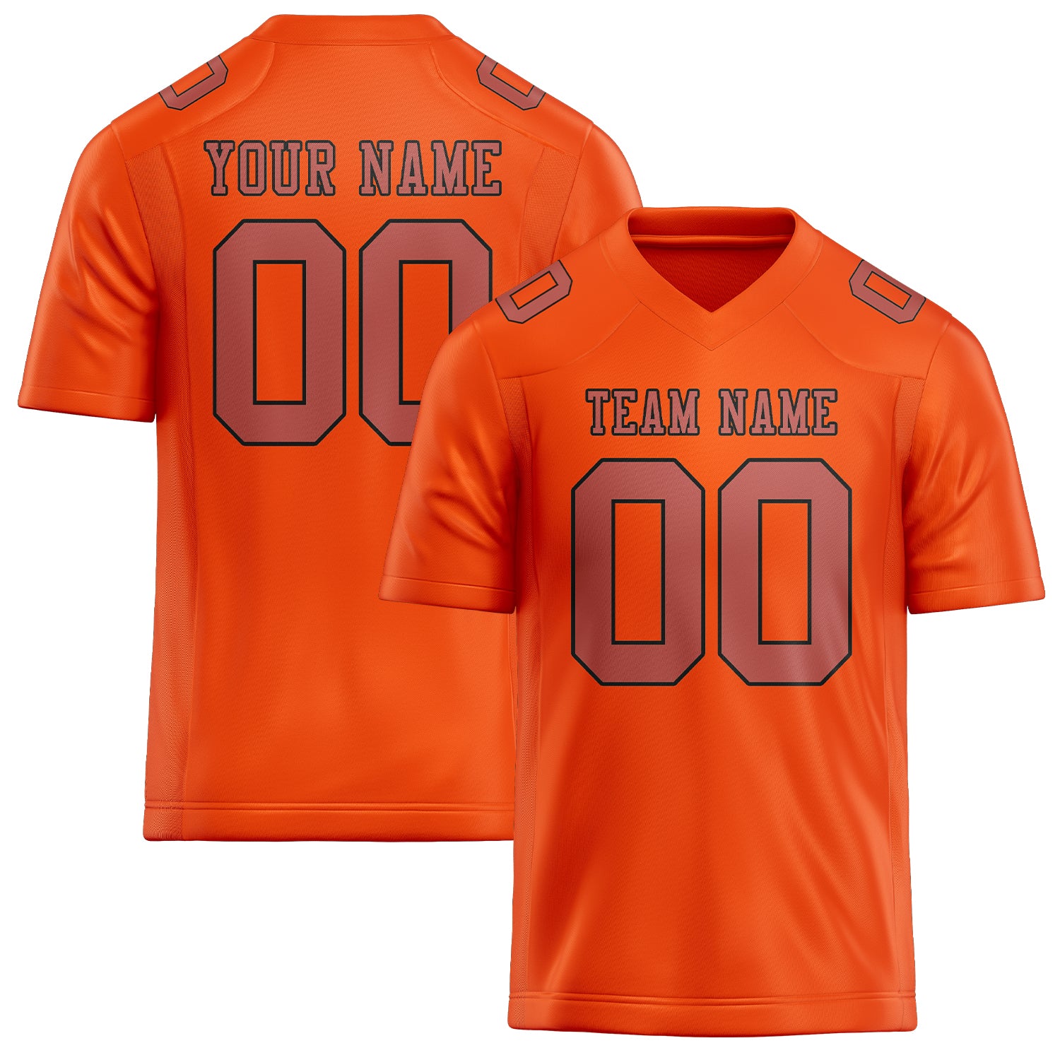 Custom Orange Red Copper Rose Football Jersey