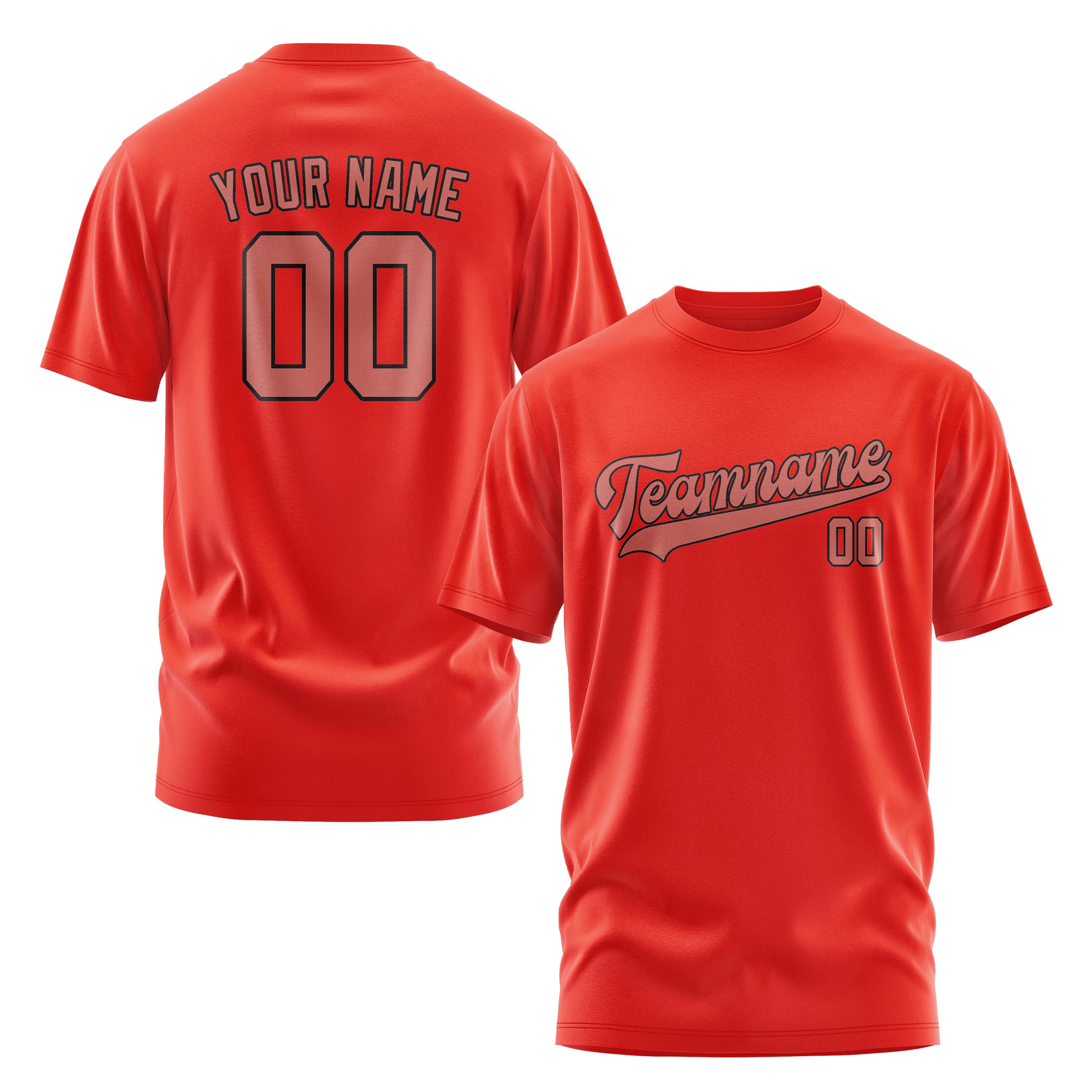 Custom Orange Red Copper Rose T-Shirt