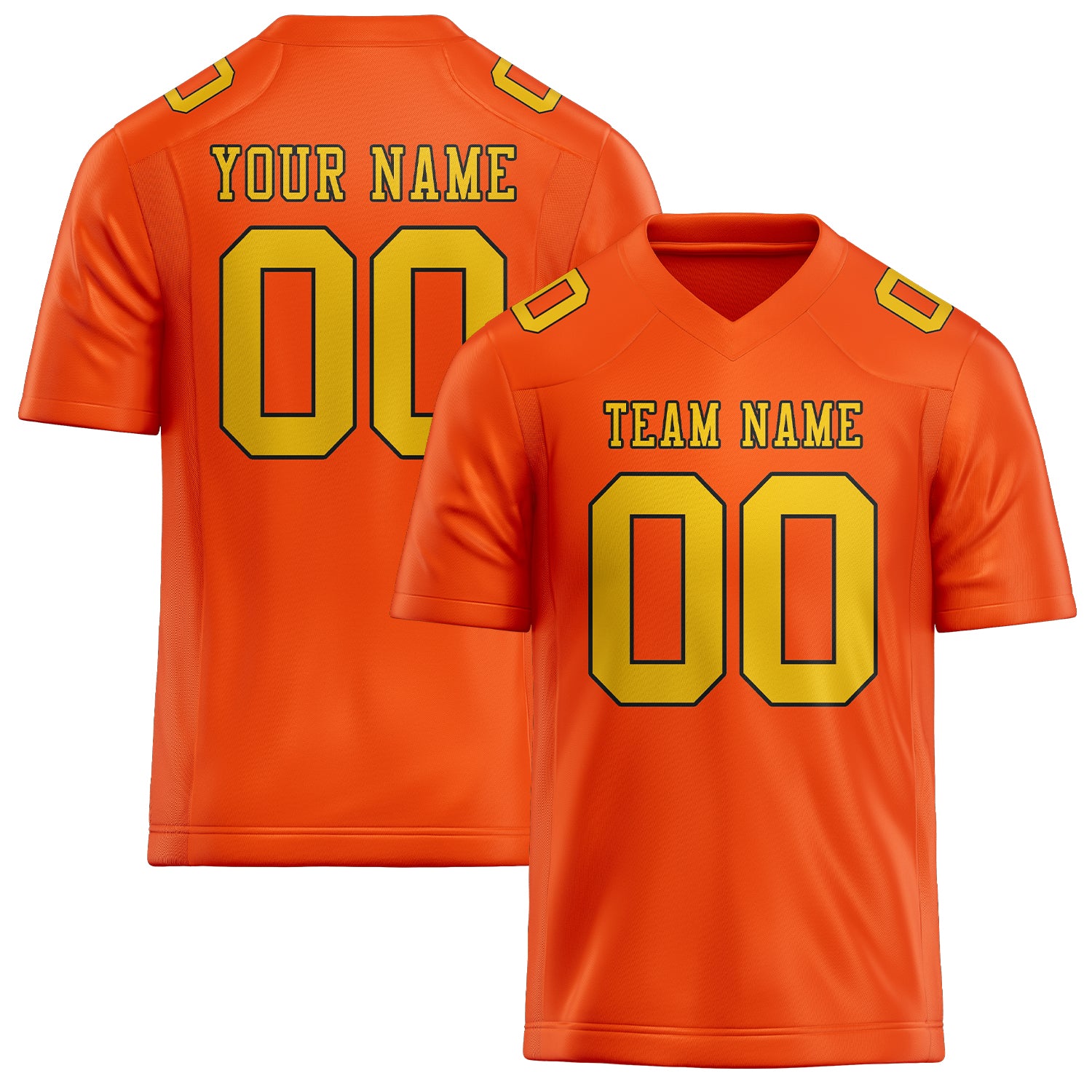 Custom Orange Red Gold Football Jersey
