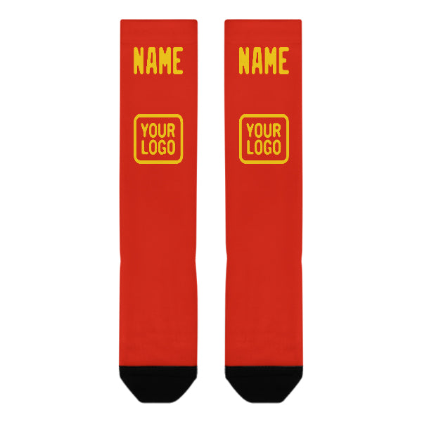 Custom Orange Red Gold Knee-High Sock