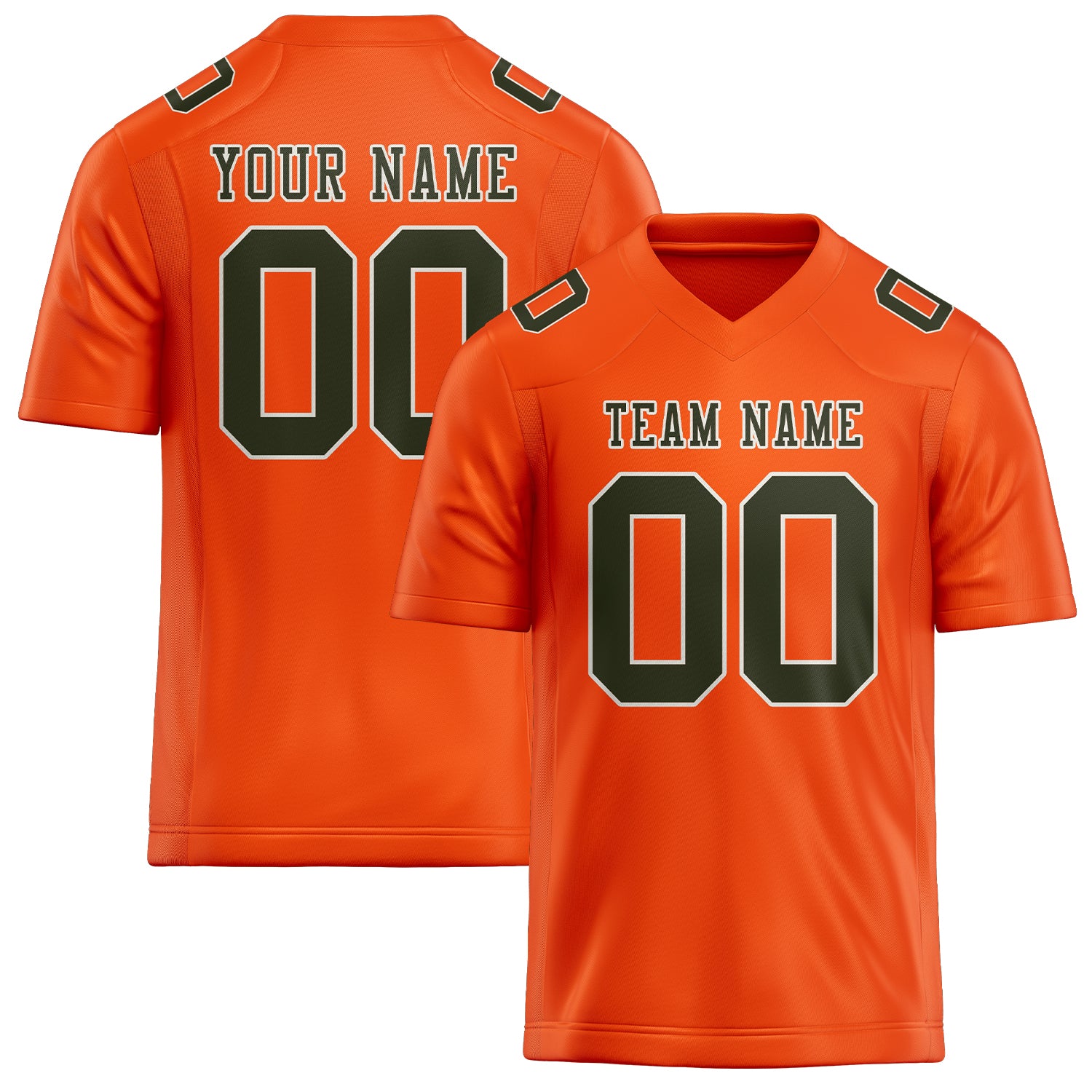 Custom Orange Red Olive Football Jersey