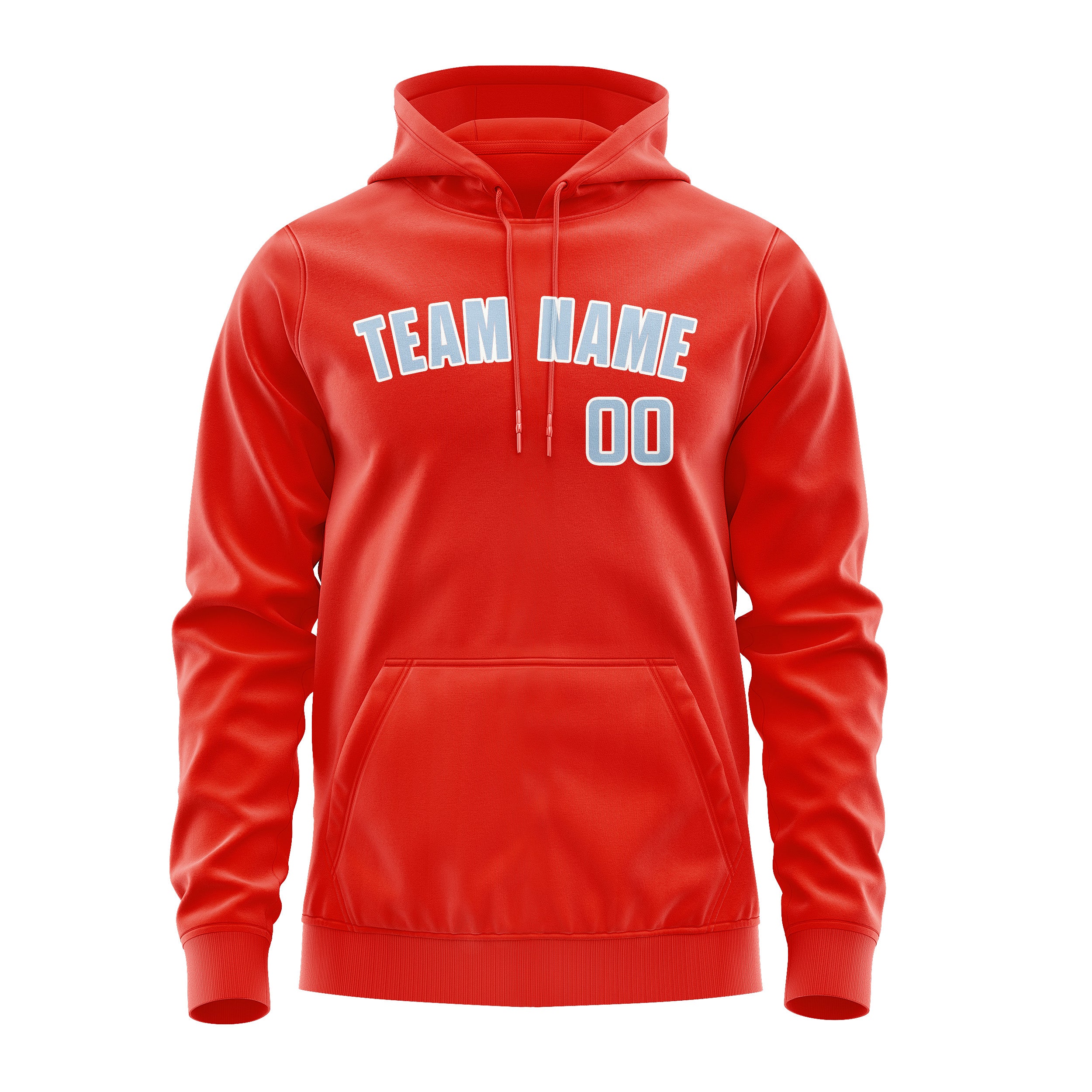 Custom Orange Red Light Blue Hoodie