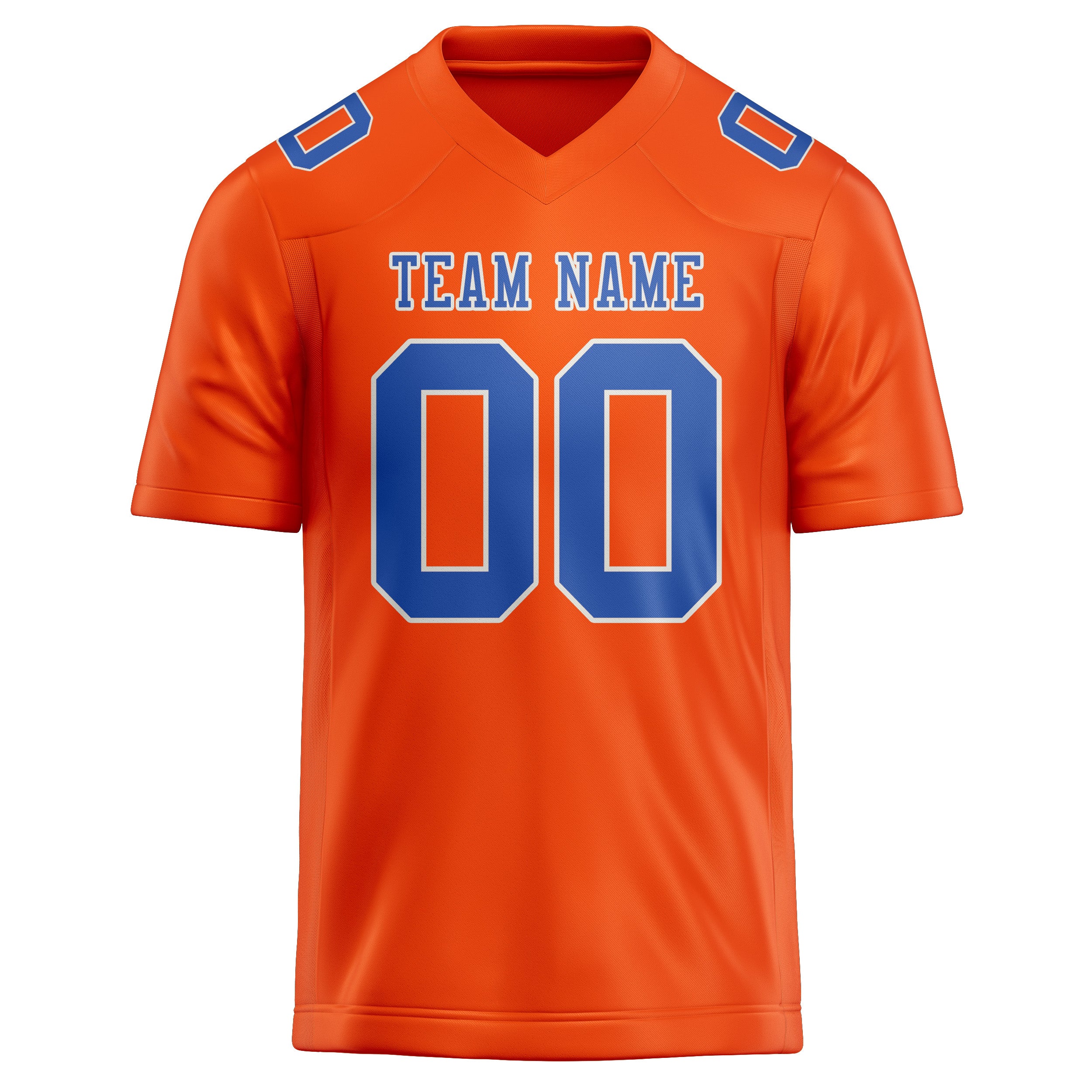 Custom Orange Red Sky Blue Football Jersey