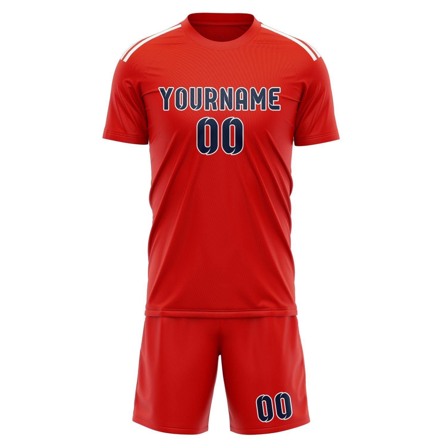 Custom Orange Red Blue Soccer Set