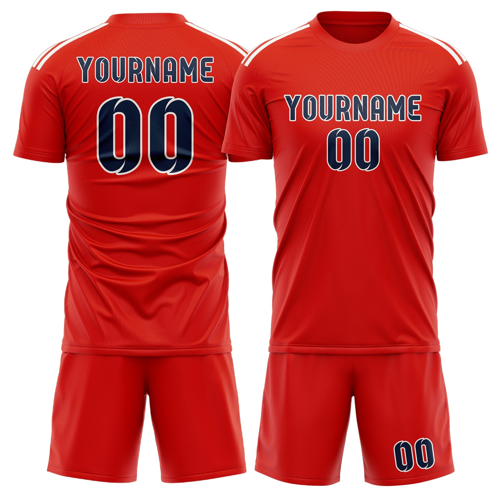 Custom Orange Red Blue Soccer Set