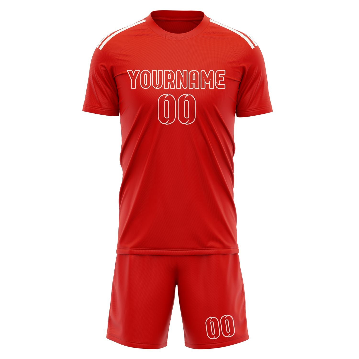 Custom Orange Red Orange Red Soccer Set