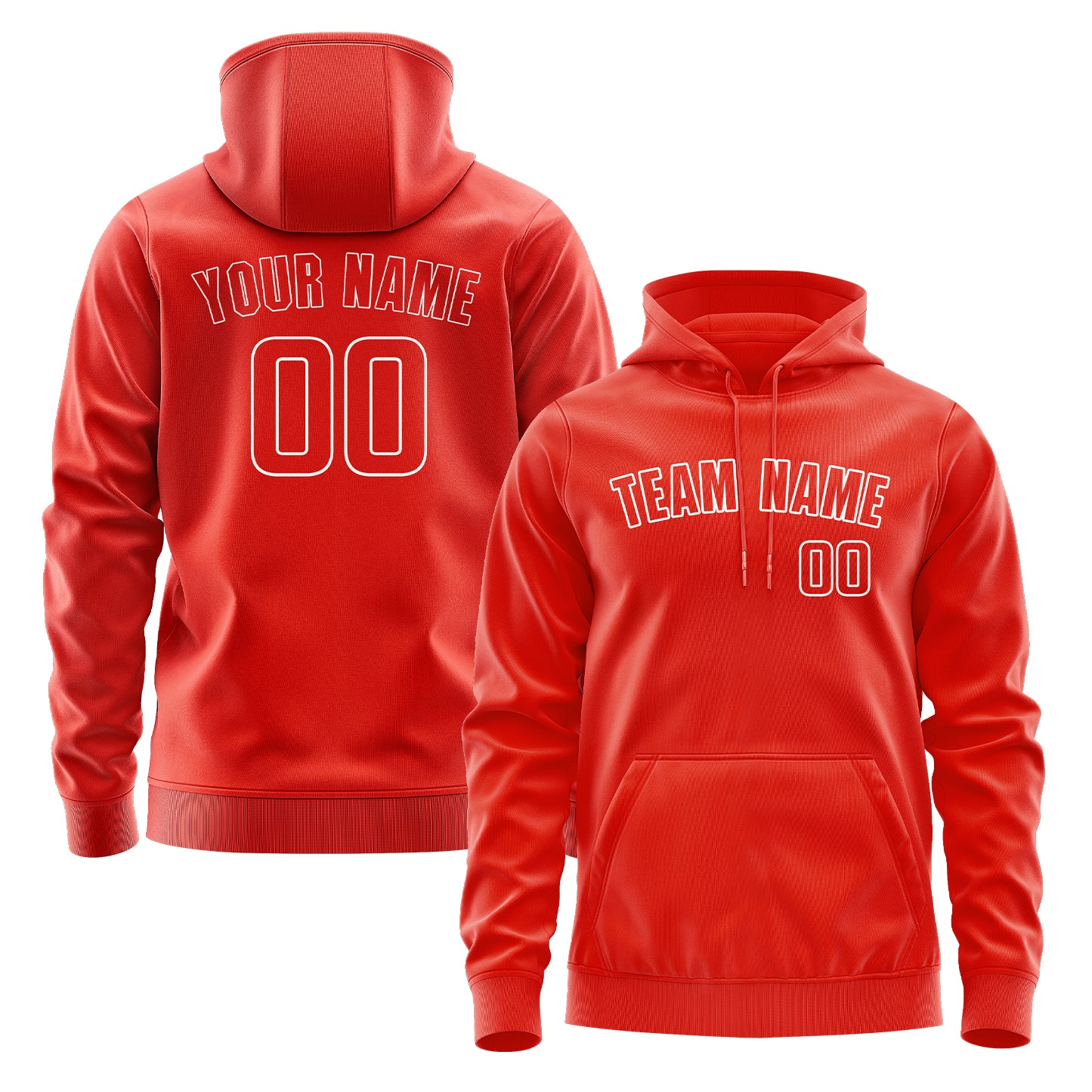 Custom Orange Red Orange Red Hoodie