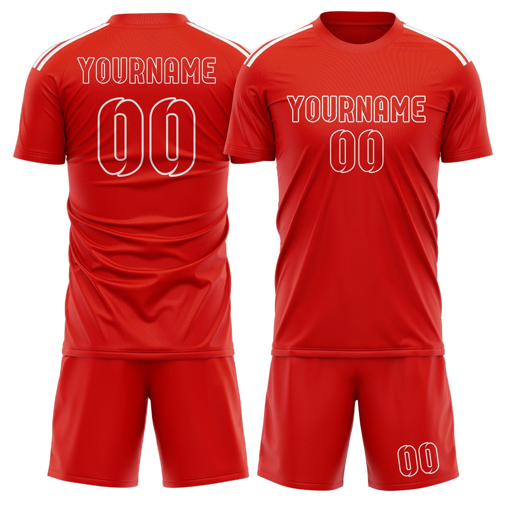 Custom Orange Red Orange Red Soccer Set
